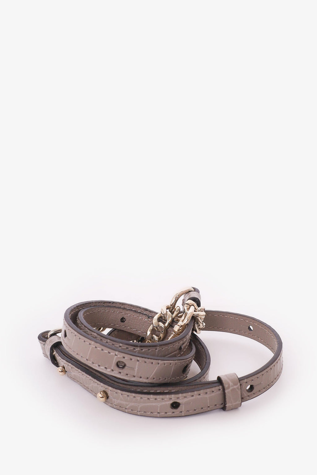 Jimmy Choo Taupe Croc Embossed JC Top Handle Bag