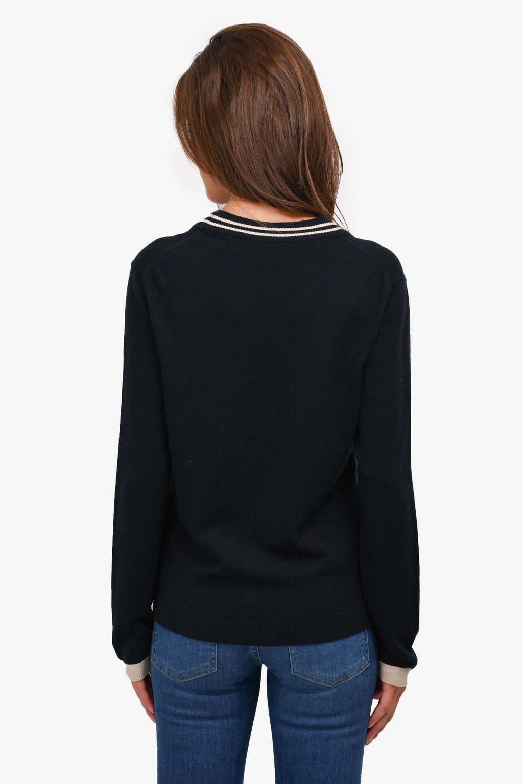 Gucci Navy Wool Striped Bee Embroidered igan Size S