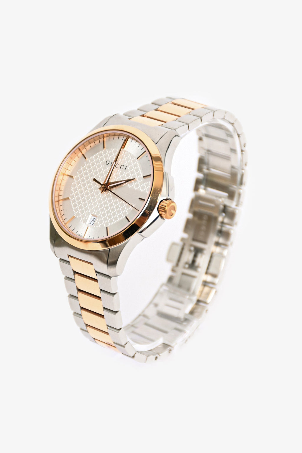 Gucci Silver/Rose Gold Tone G-Timeless Watch 40mm