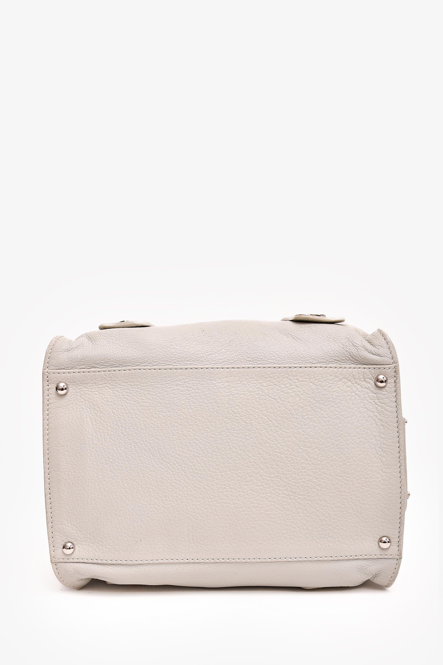 Pre-Loved Chanel™ Vintage Stone Leather 'Bolt' Bowler Bag