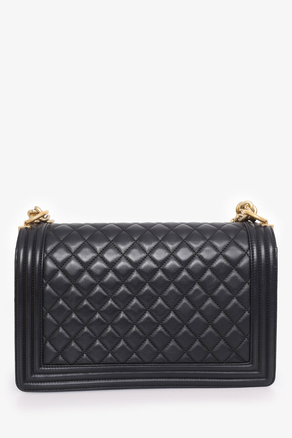 Pre-Loved Chanel™ 2017 Black Quilted Leather New Medium Boy Bag