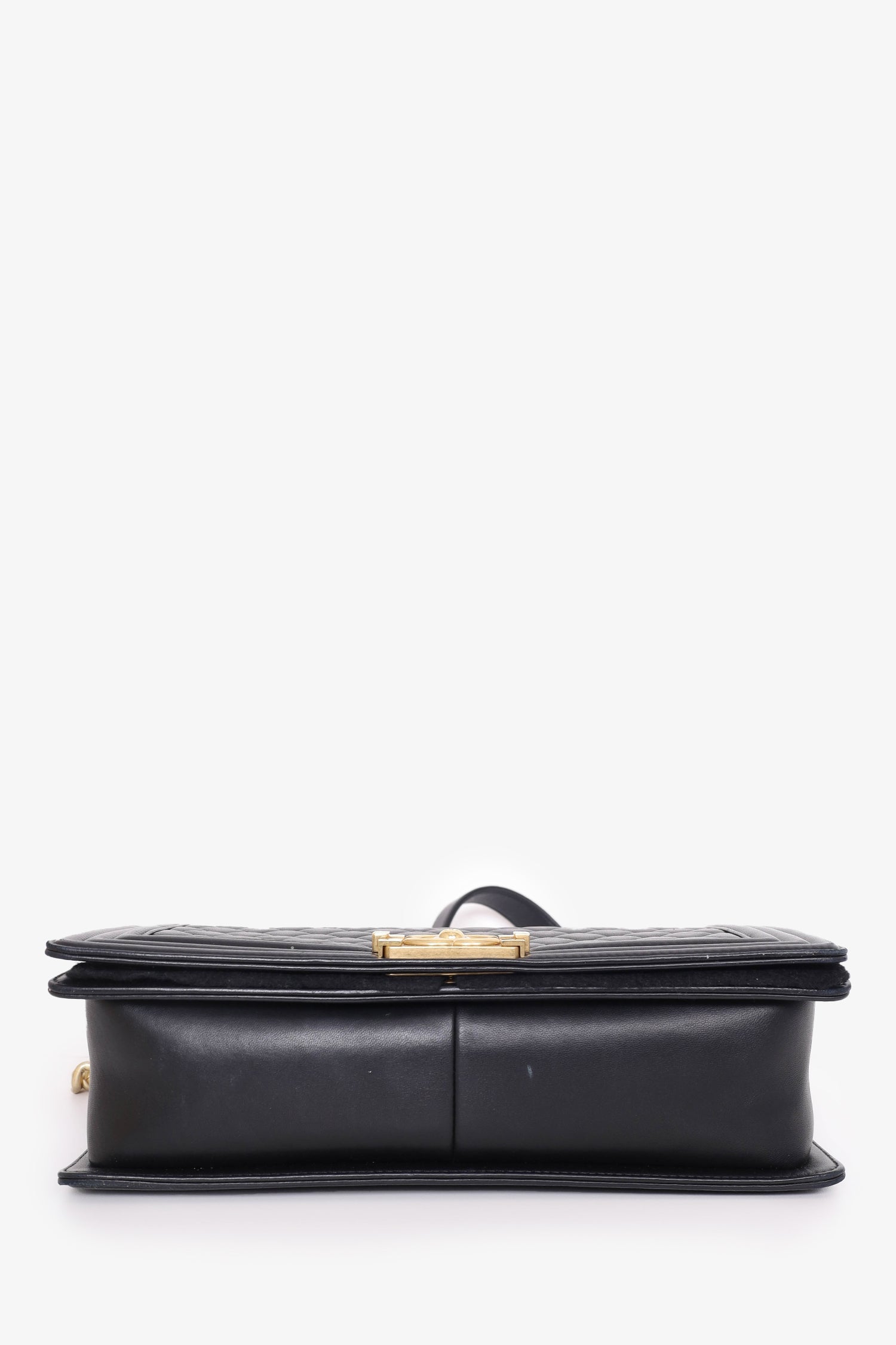 Pre-Loved Chanel™ 2017 Black Quilted Leather New Medium Boy Bag