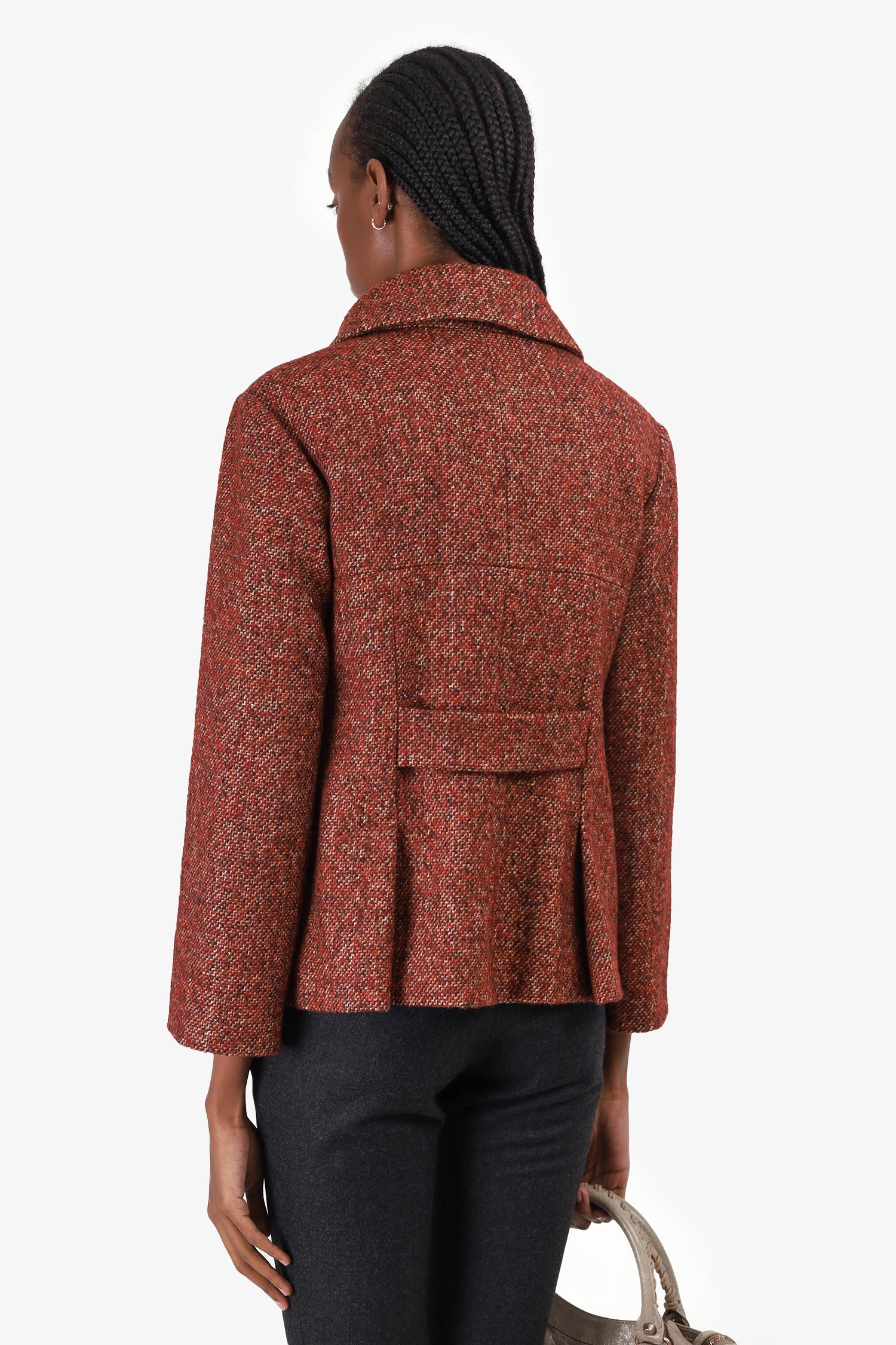 Pre-Loved Chanel™ 18A Hamburg Burgundy Tweed CC Jacket Size 36