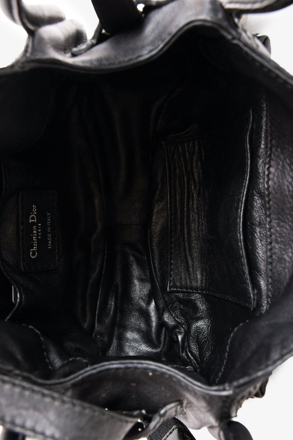 Christian Dior 2010 Black Leather Lattice Crossbody Bag (As Is)