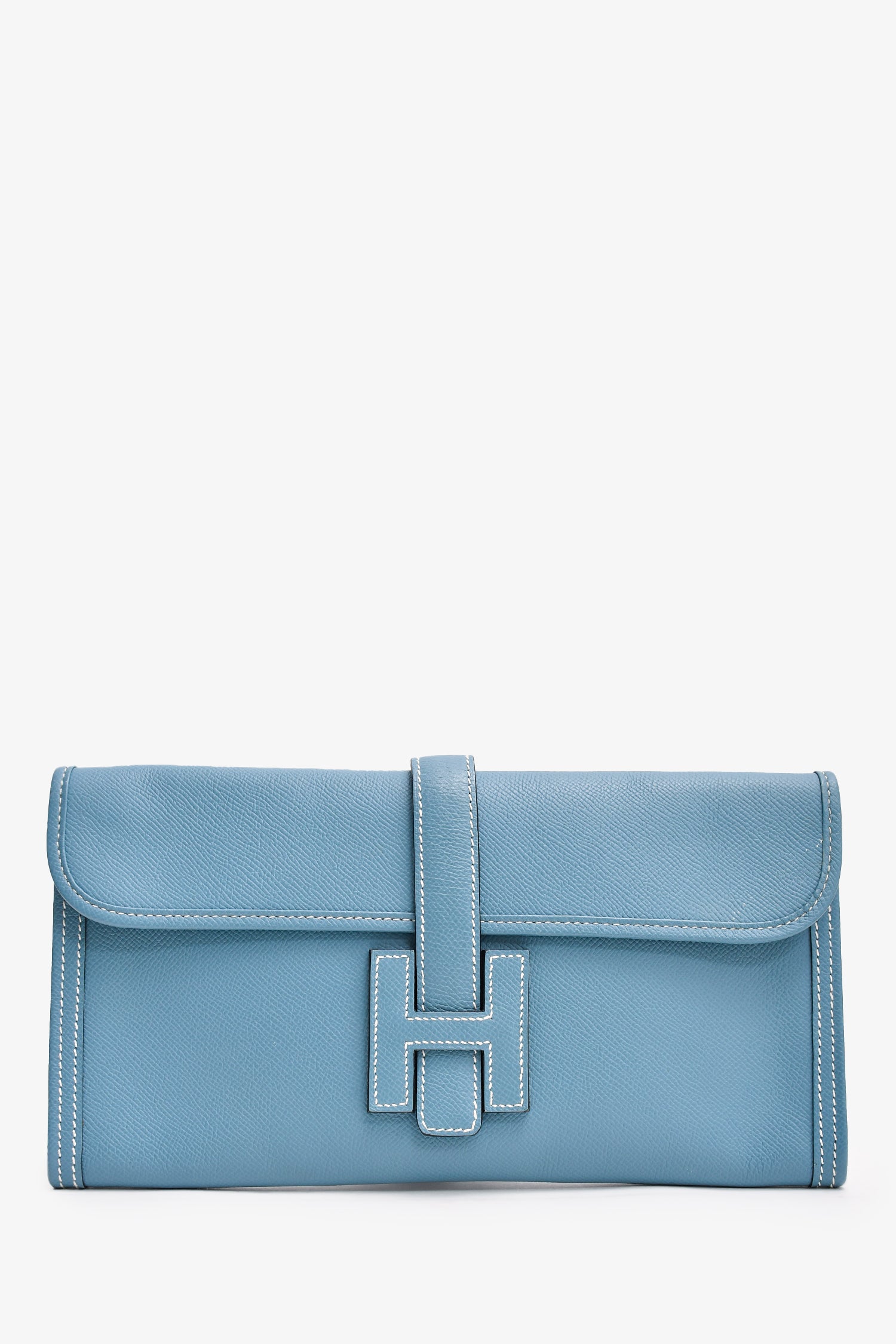Hermès 2011 Blue Jean Epsom Leather Jige Elan 29 Clutch