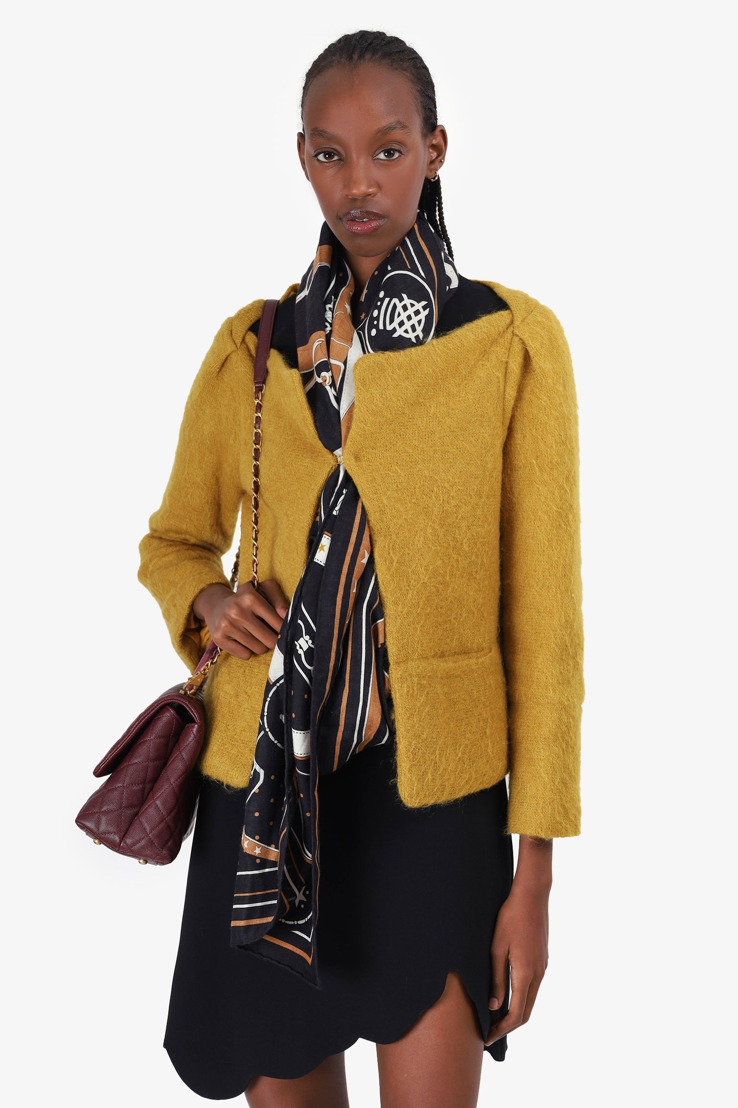 Diane von Furstenberg Yellow Mohair Open igan Size S