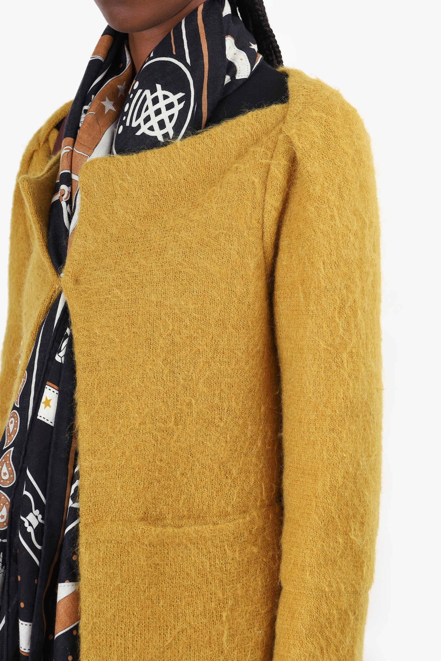 Diane von Furstenberg Yellow Mohair Open igan Size S