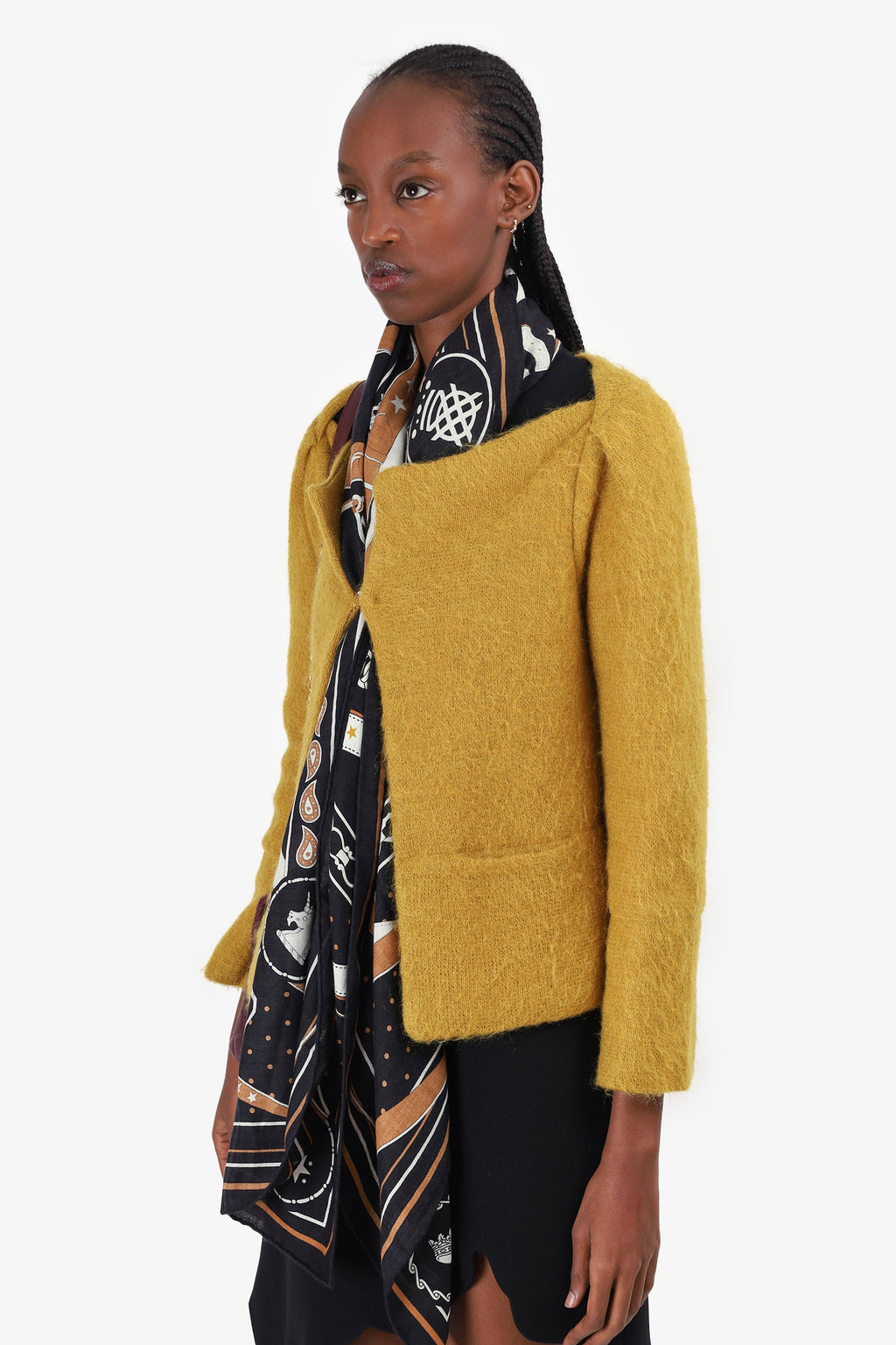 Diane von Furstenberg Yellow Mohair Open igan Size S
