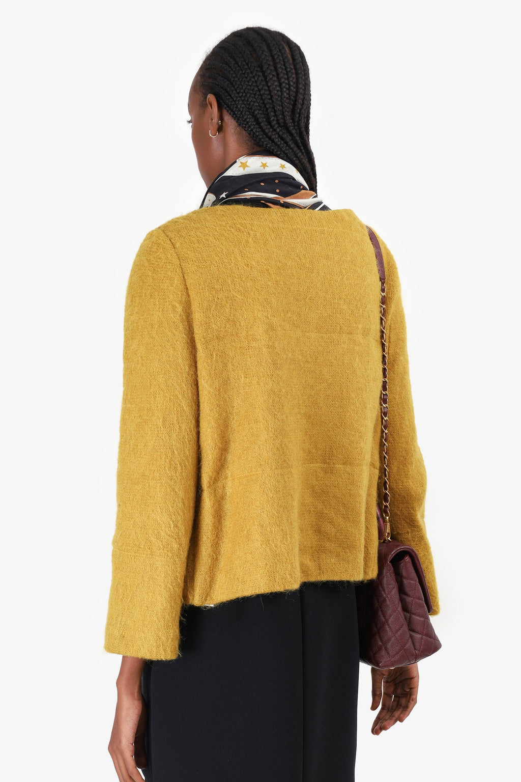 Diane von Furstenberg Yellow Mohair Open igan Size S
