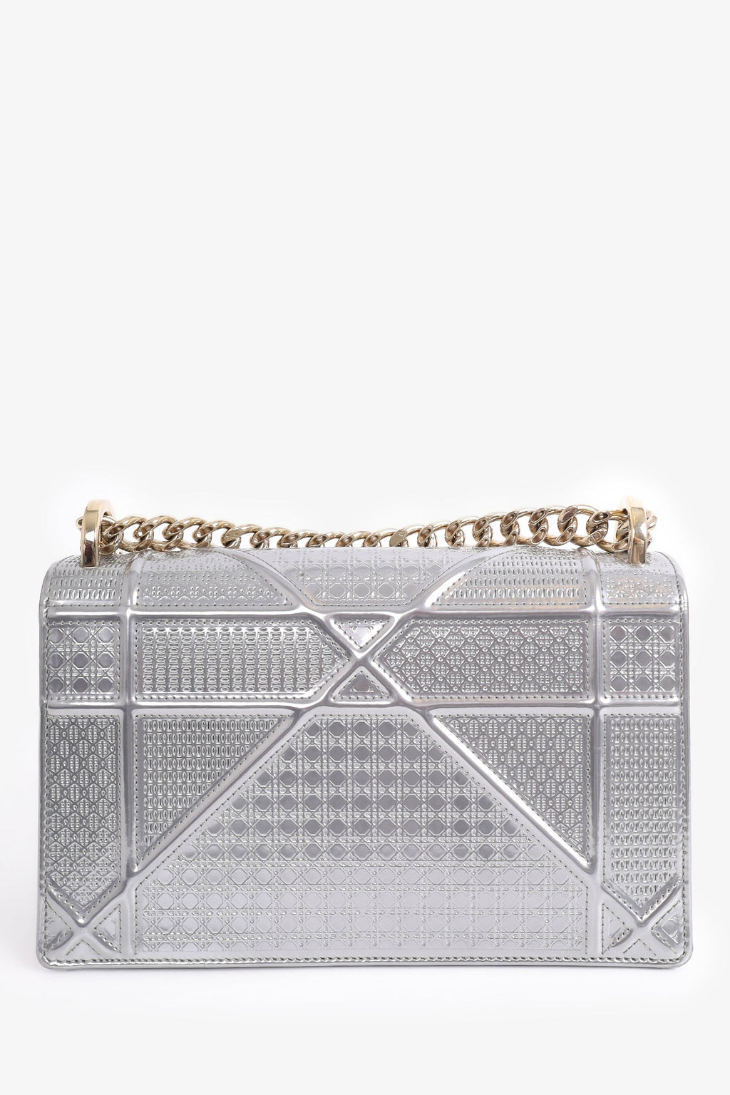 Christian Dior 2017 Silver Leather Small 'Diorama' Shoulder Bag