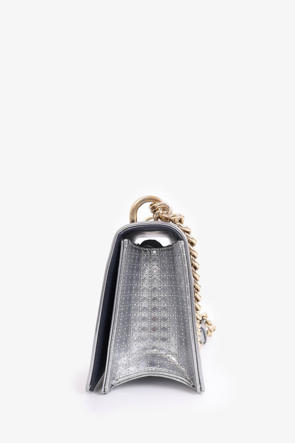 Christian Dior 2017 Silver Leather Small 'Diorama' Shoulder Bag