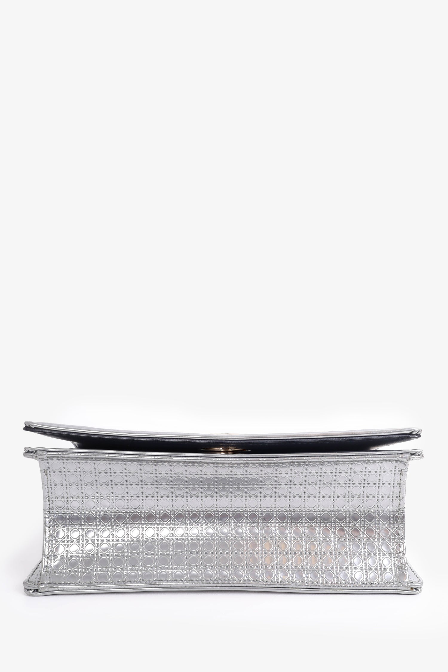 Christian Dior 2017 Silver Leather Small 'Diorama' Shoulder Bag