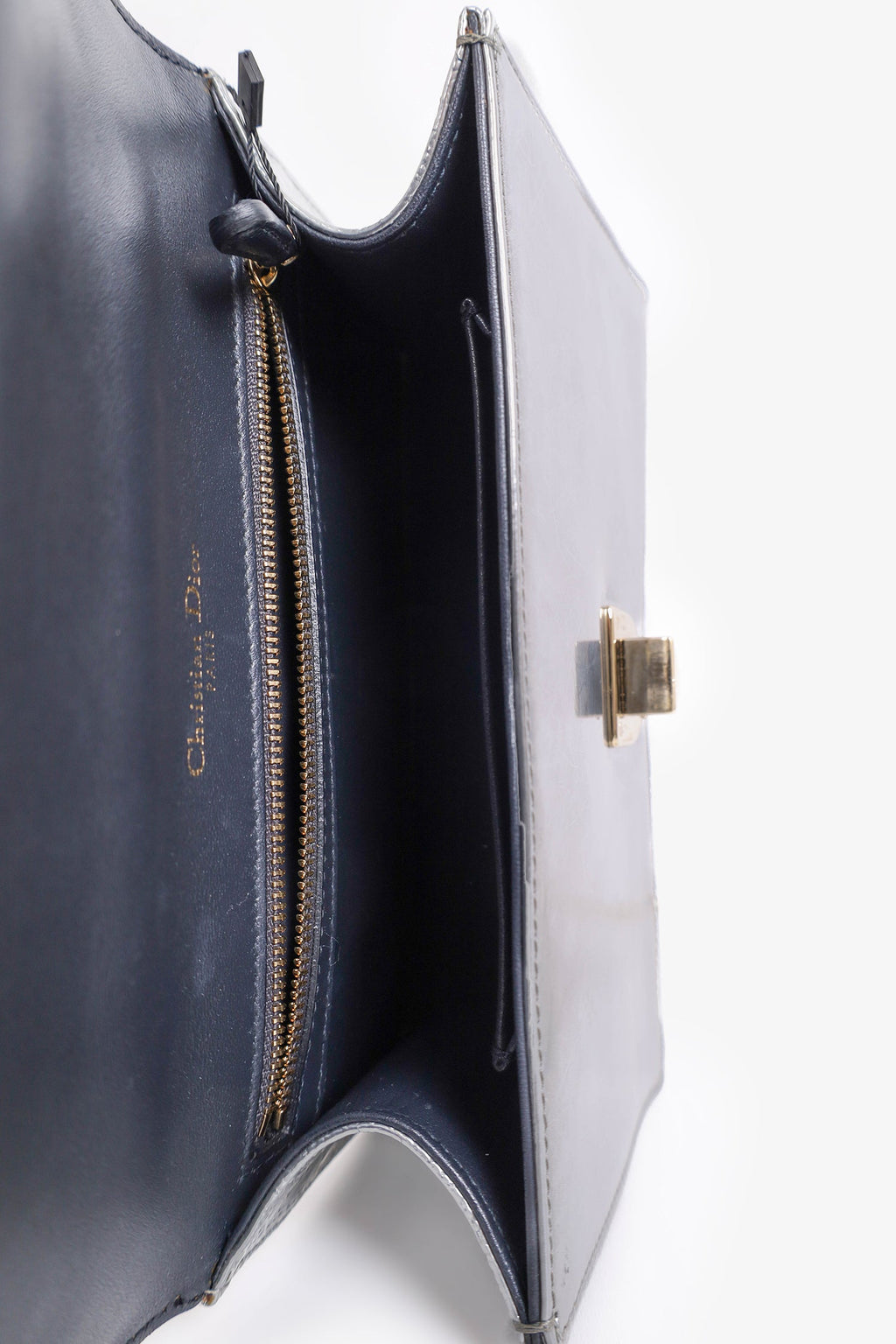 Christian Dior 2017 Silver Leather Small 'Diorama' Shoulder Bag