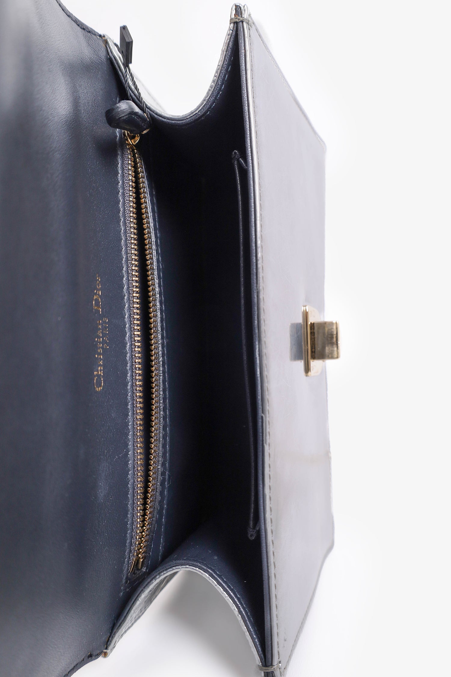 Christian Dior 2017 Silver Leather Small 'Diorama' Shoulder Bag