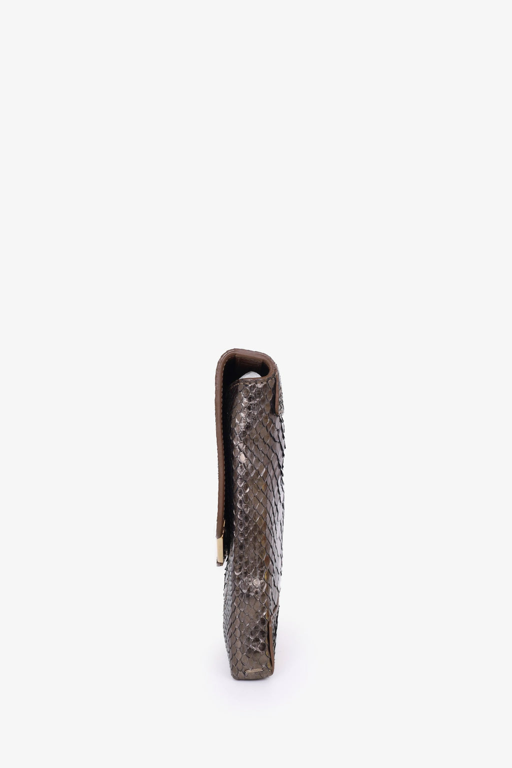 Lanvin Bronze Python Clutch