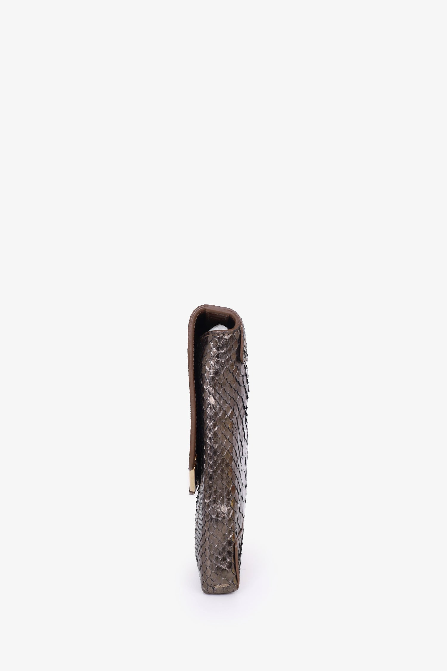 Lanvin Bronze Python Clutch