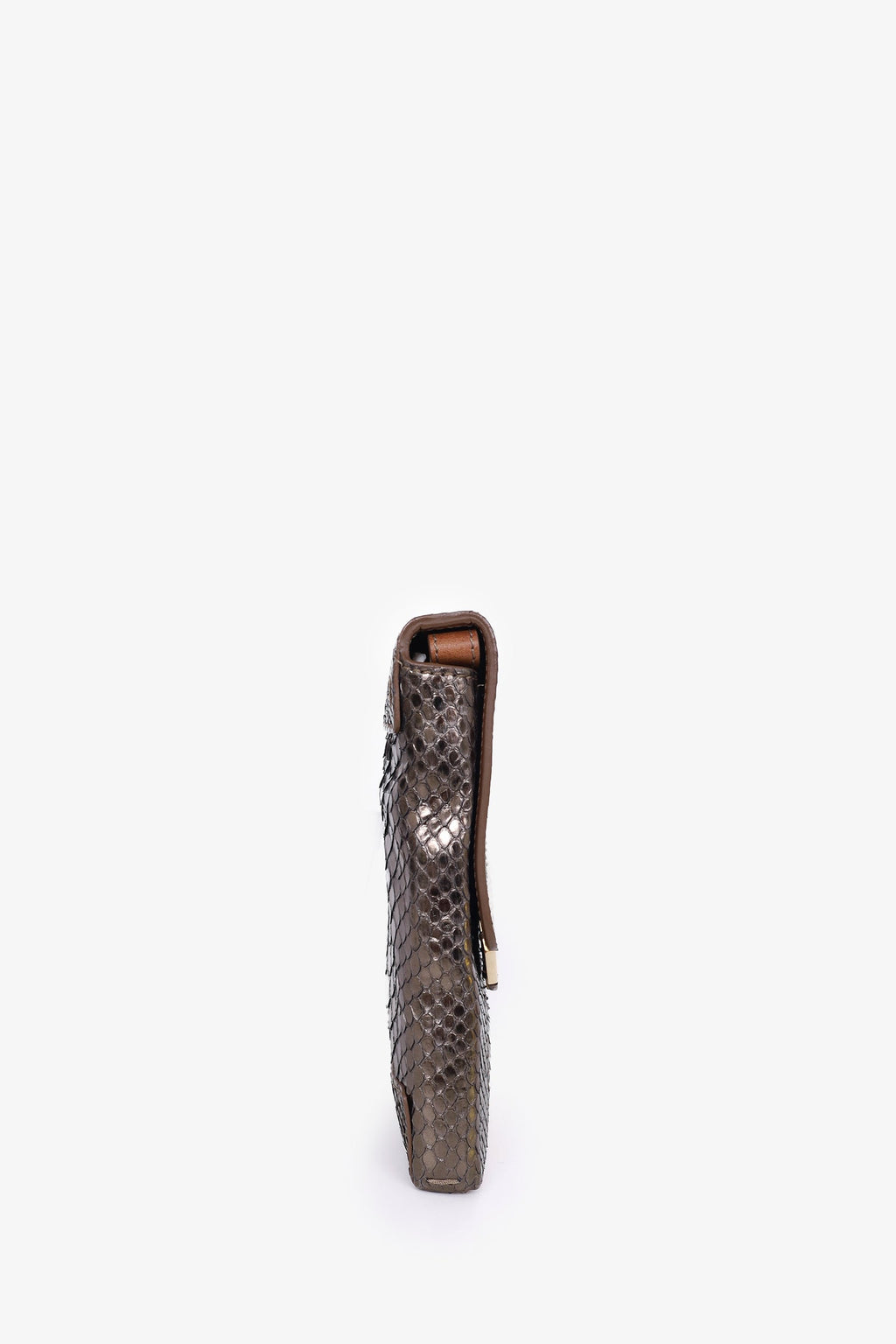 Lanvin Bronze Python Clutch