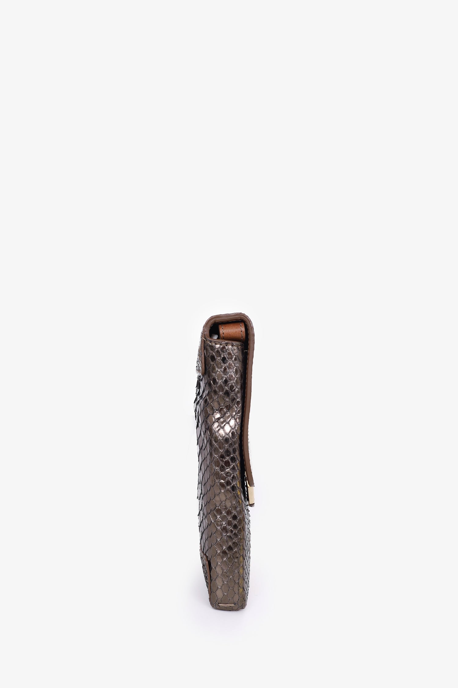 Lanvin Bronze Python Clutch
