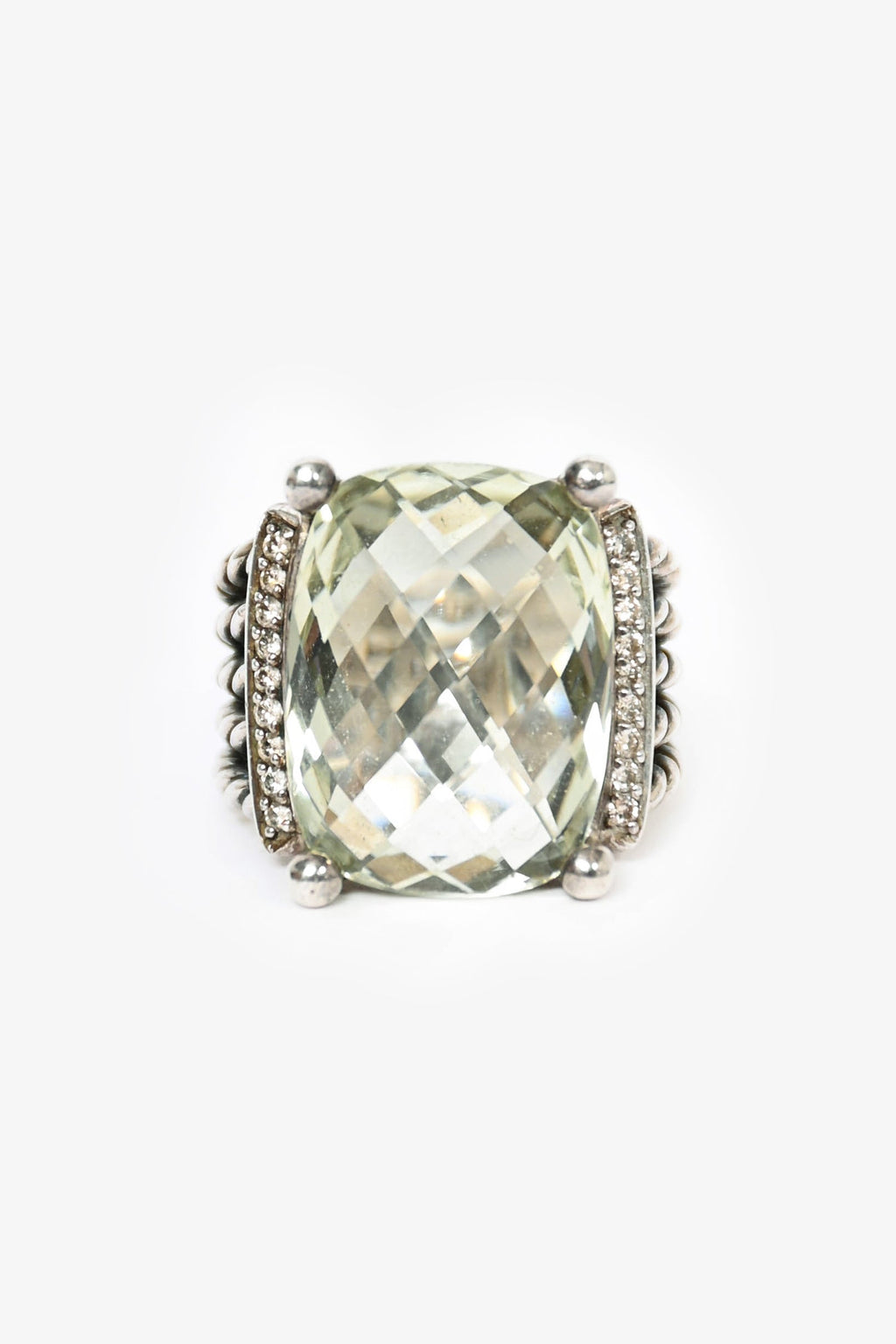 David Yurman Sterling Sliver Prasiolite 'Wheaton' Ring