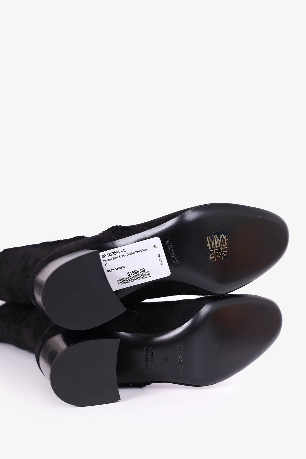 Hermès Black Suede Decibel Boots Size 37