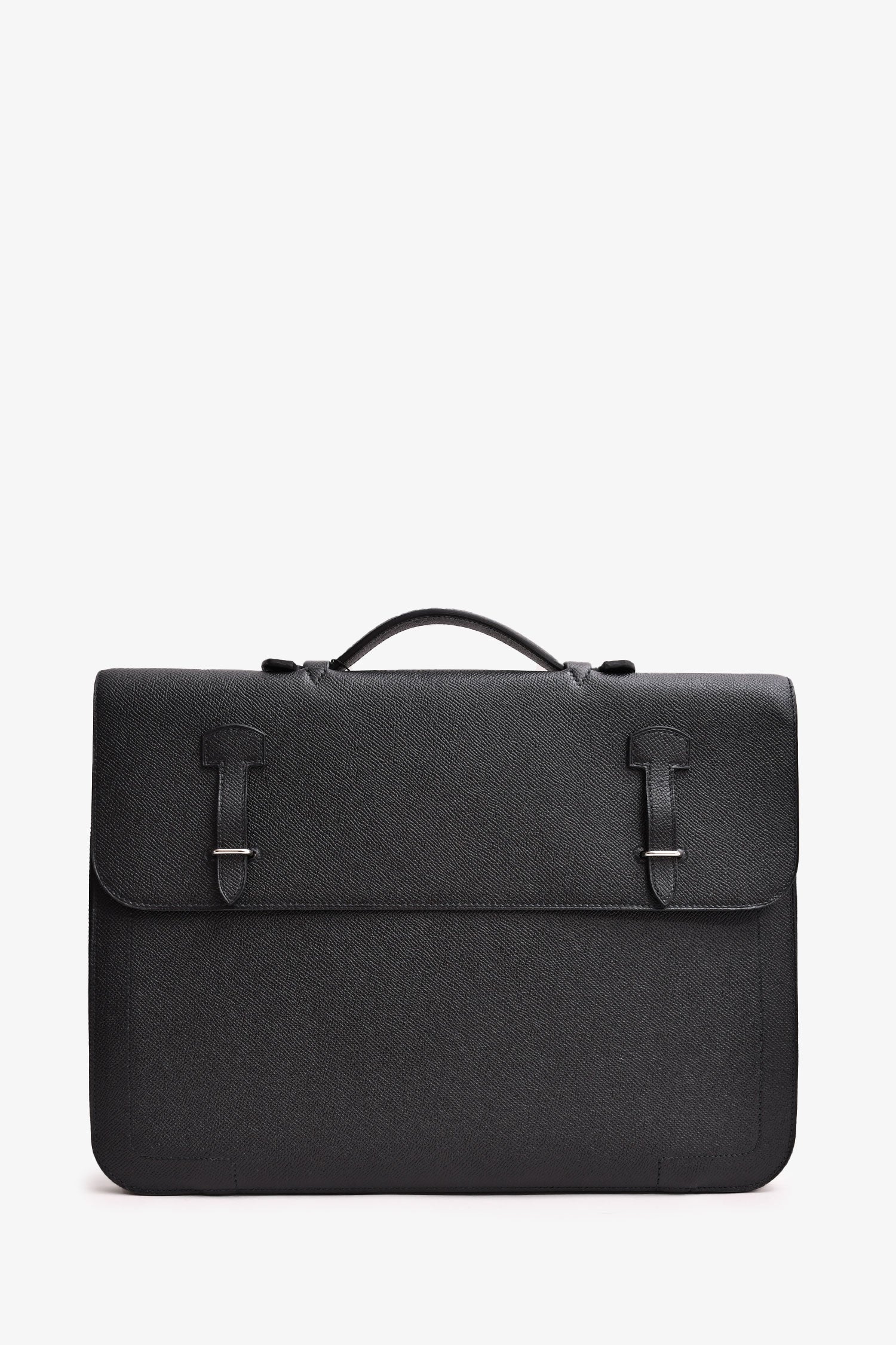 Hermès 2015 Black Epsom Leather Serviette 57 Briefcase
