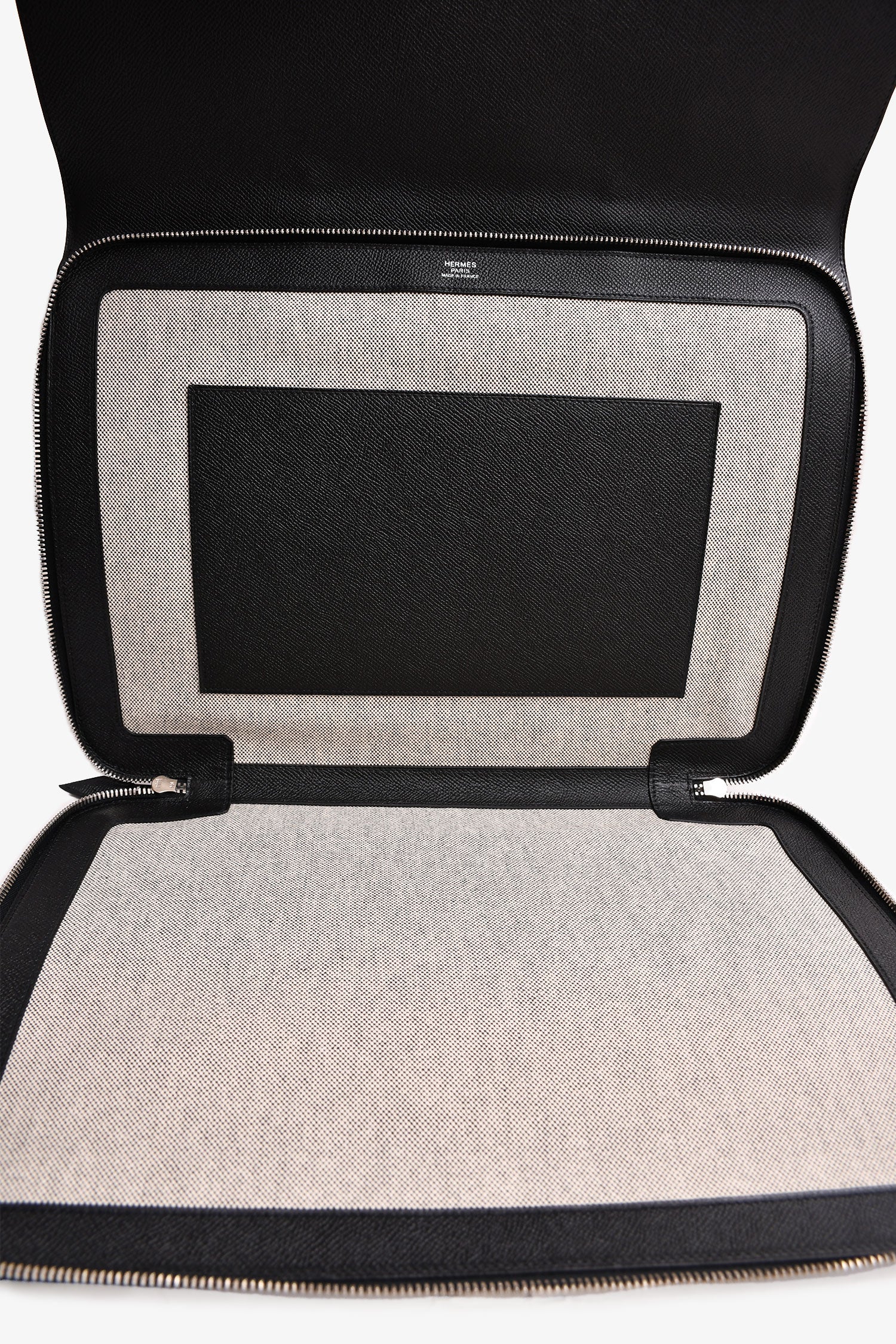Hermès 2015 Black Epsom Leather Serviette 57 Briefcase
