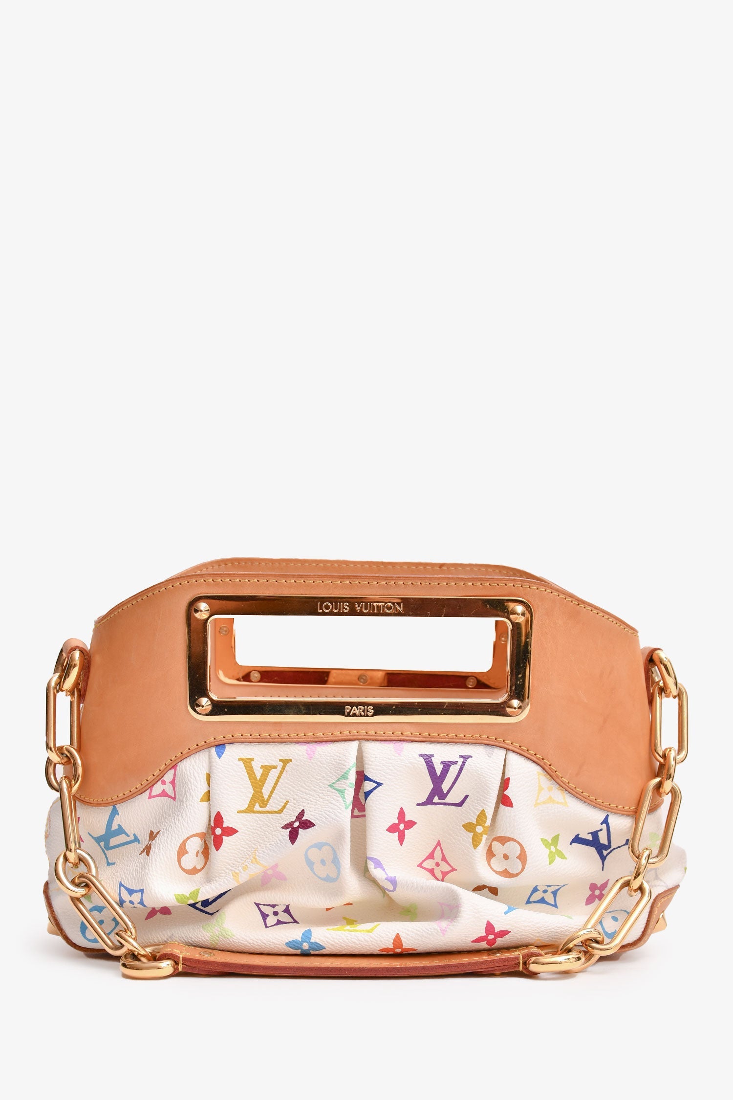 Louis Vuitton 2011 White Multicoloured Judy PM Handbag with Chain