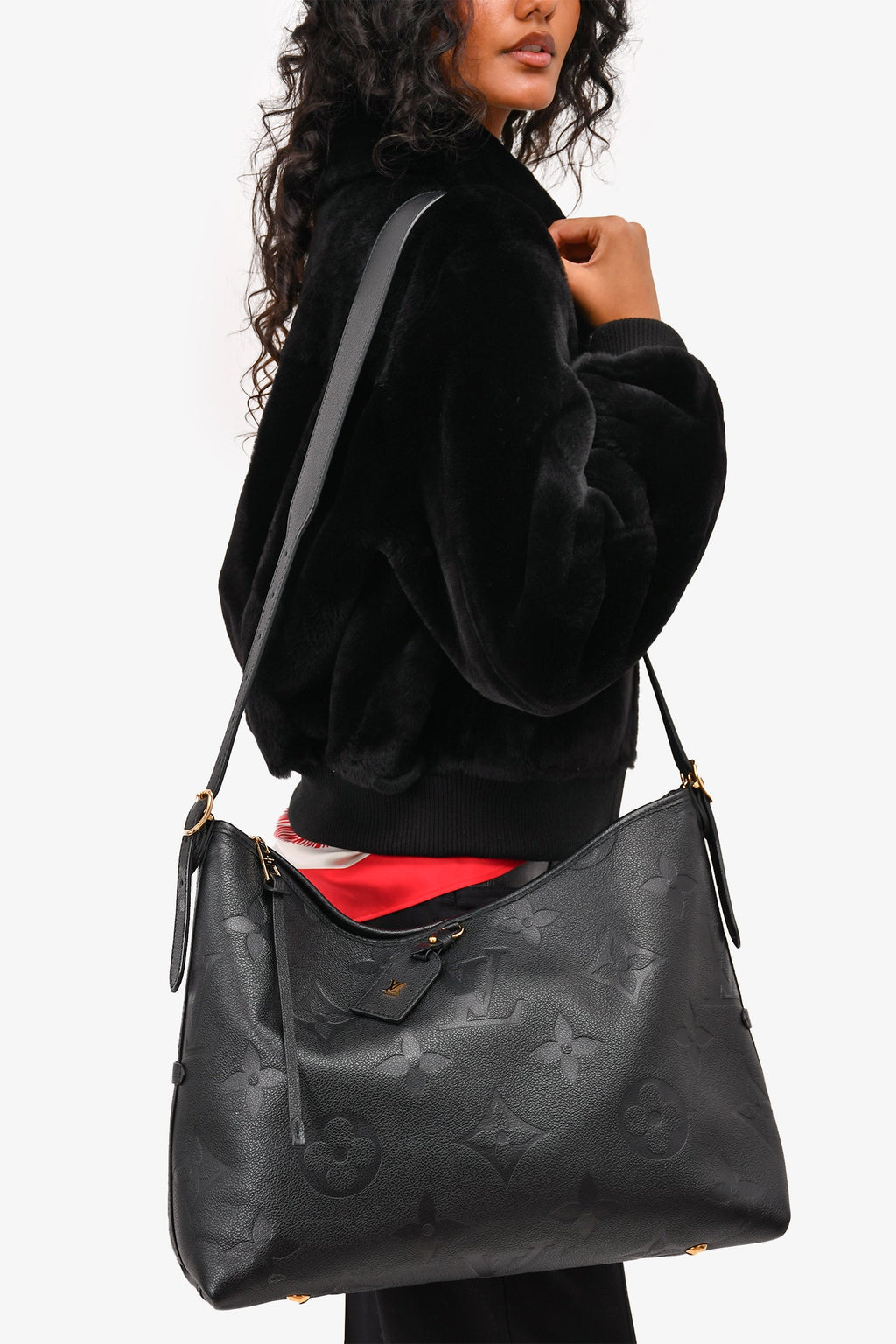 Louis Vuitton Black Empreinte Carryall MM Shoulder Bag