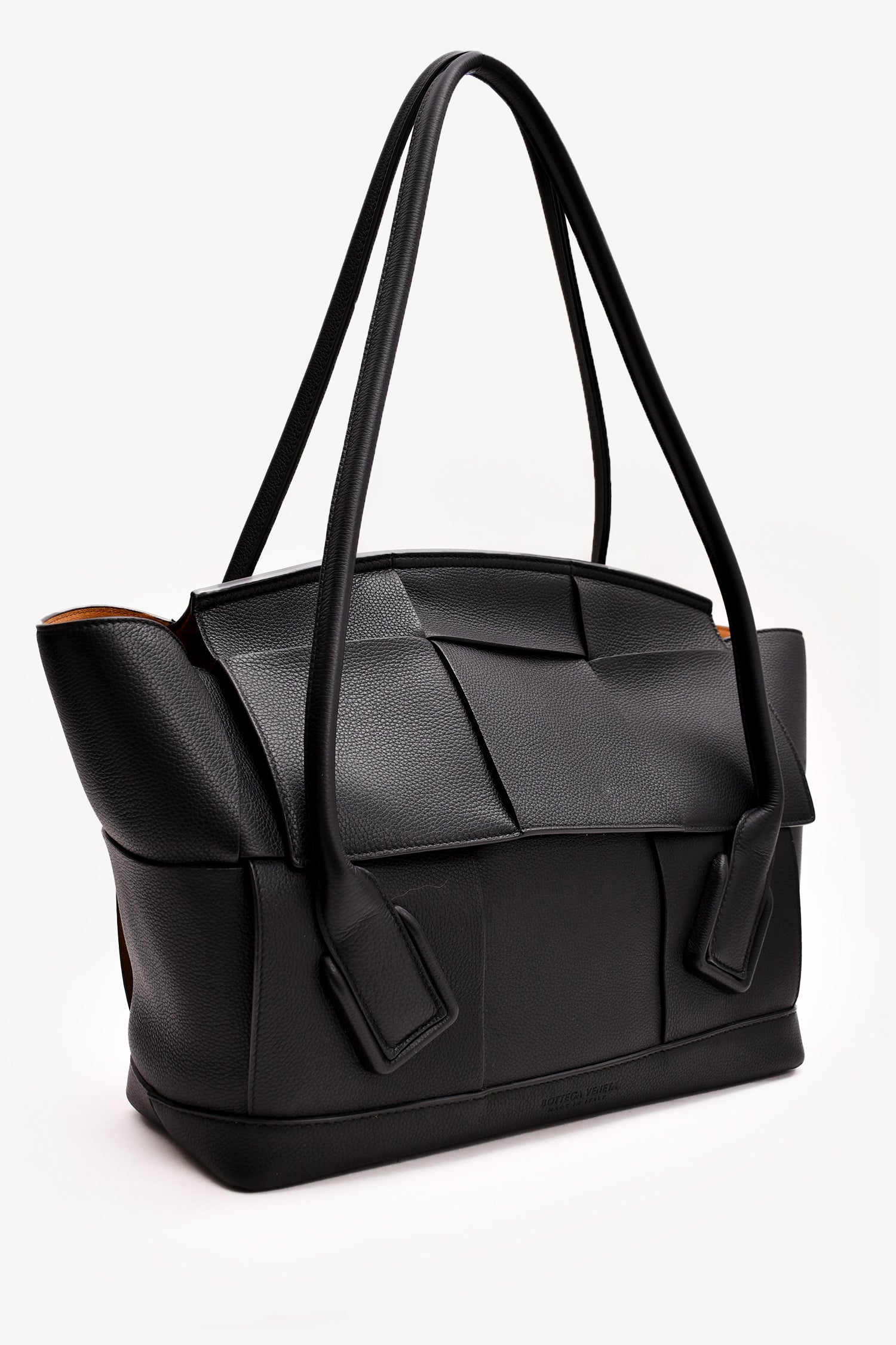 Bottega Veneta Black Intrecciato Leather Large Arco Tote