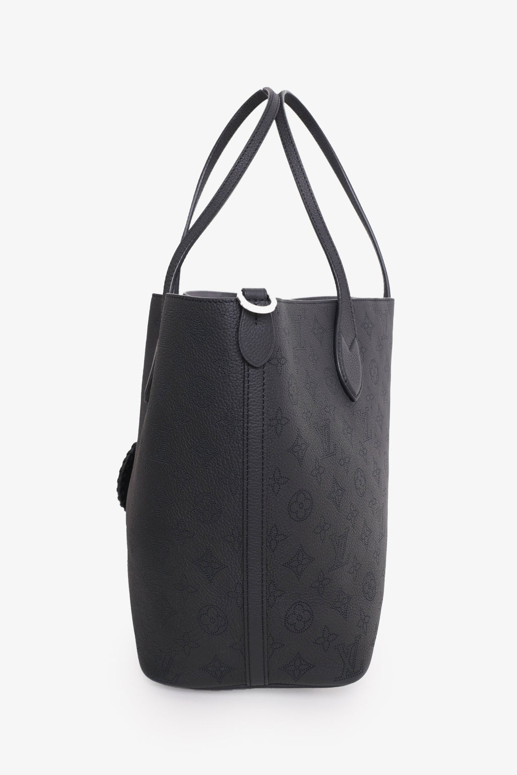 Louis Vuitton Black Leather Mahina Blossom MM Tote with Pouch