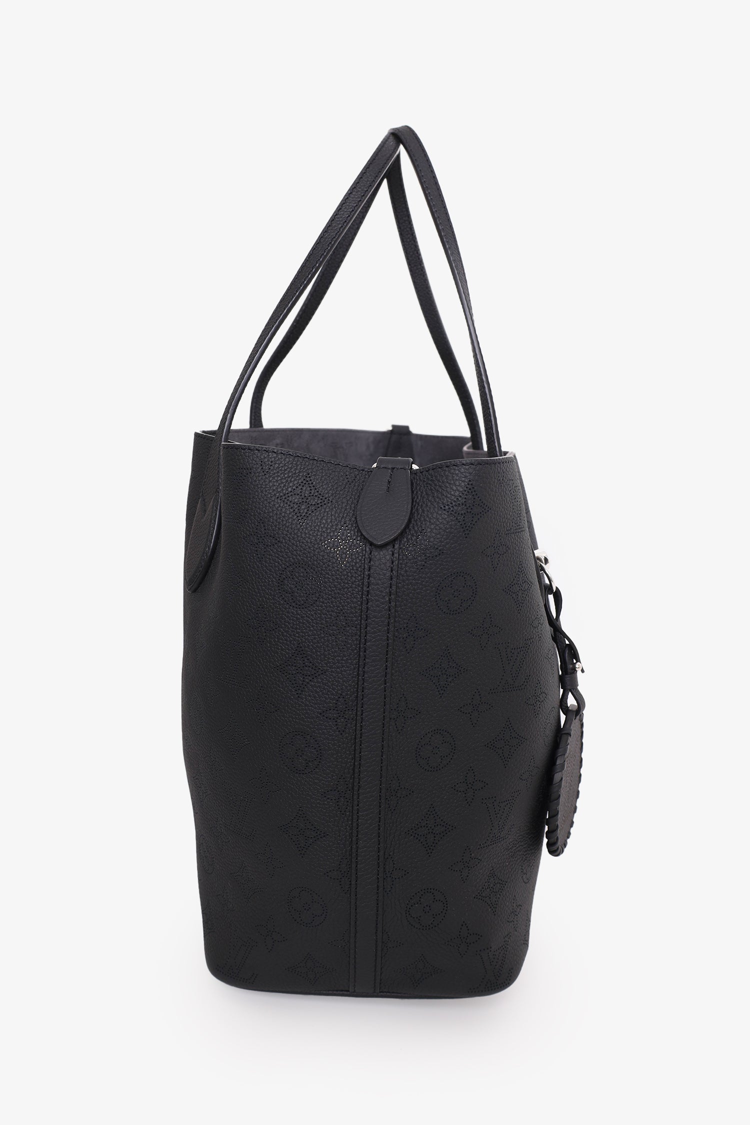 Louis Vuitton Black Leather Mahina Blossom MM Tote with Pouch