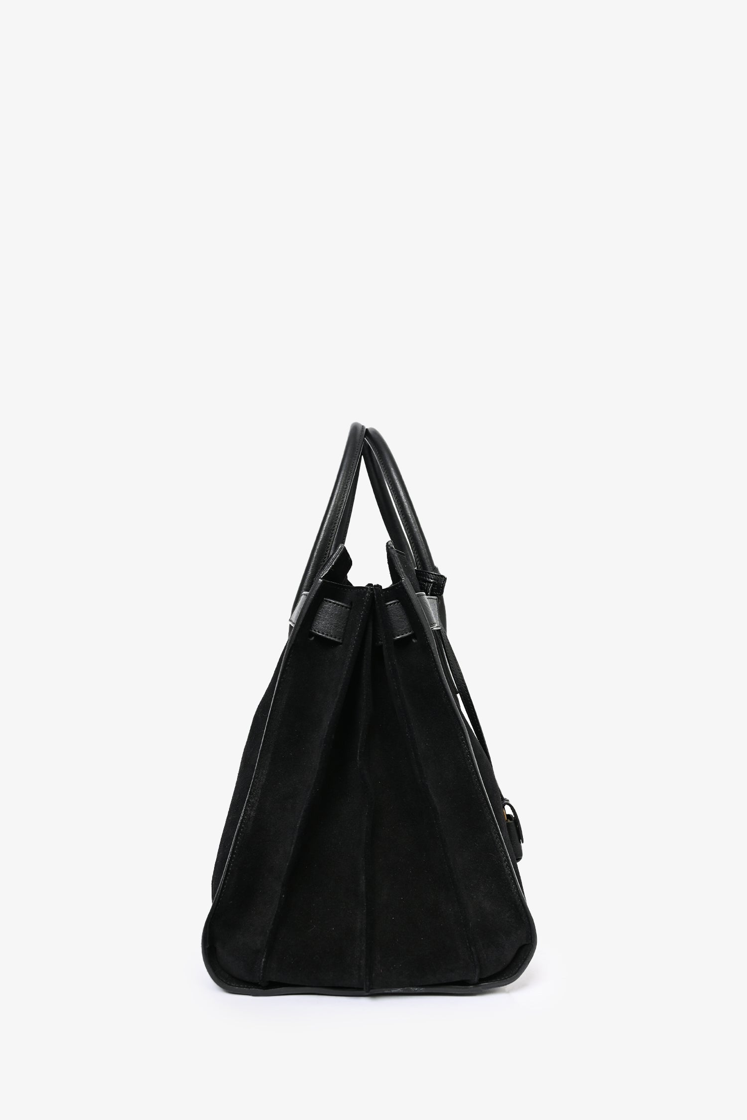 Saint Laurent Black Suede/Leather Large Sac De Jour Tote