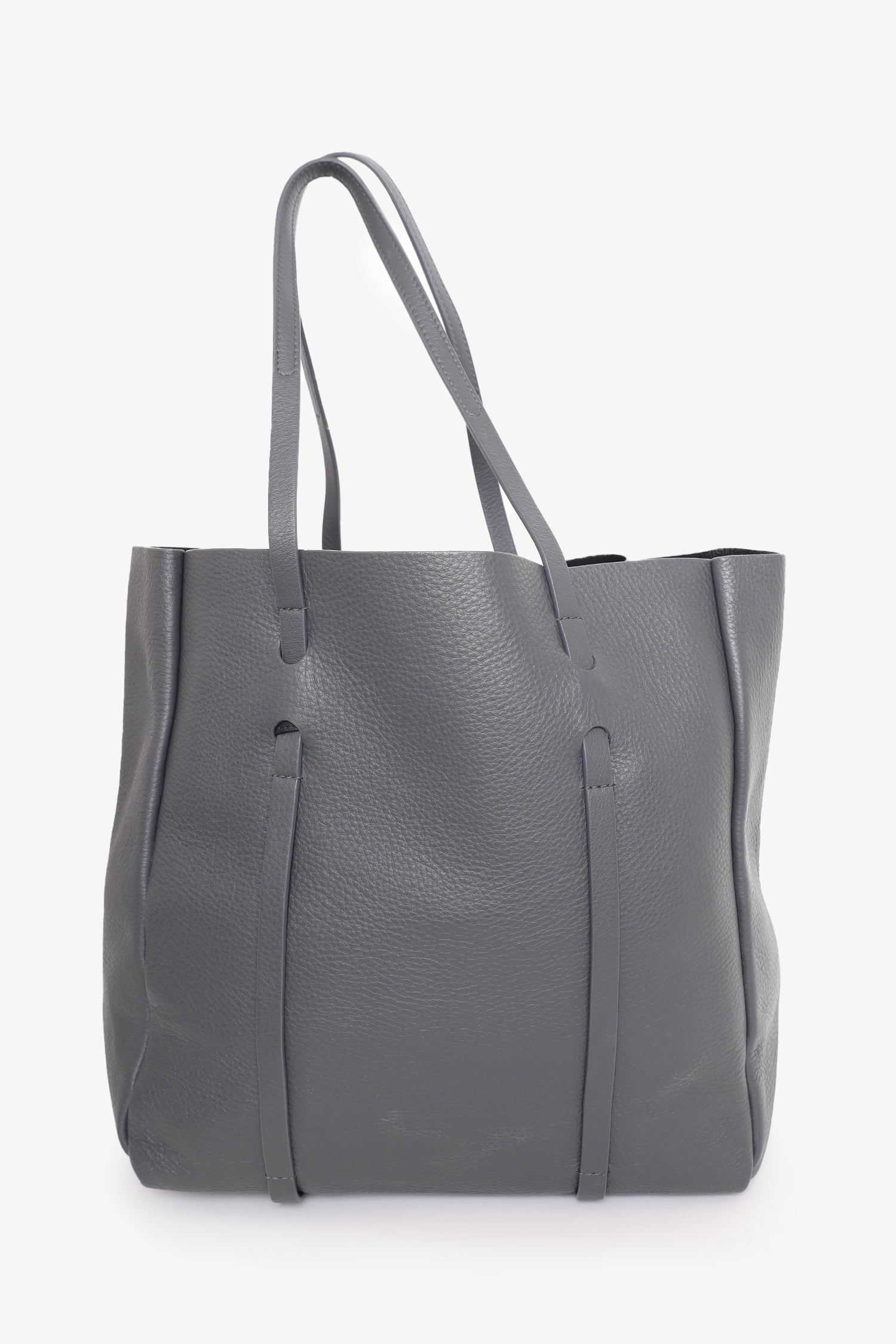 Balenciaga Grey Leather Everyday Tote with Pouch