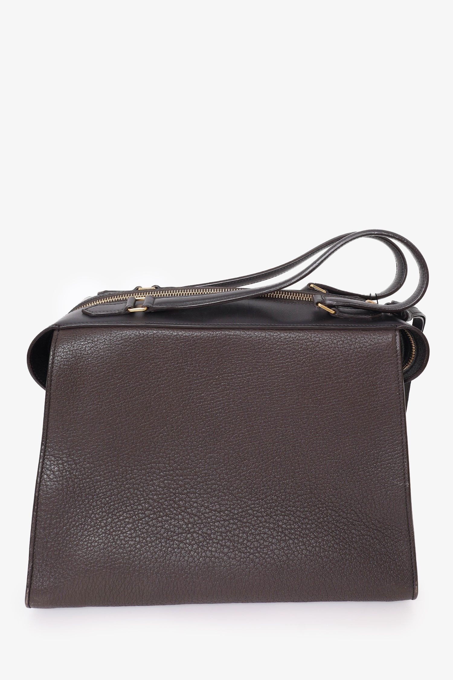Celine Brown/Black Bullhide Calfskin Small Ring Bag