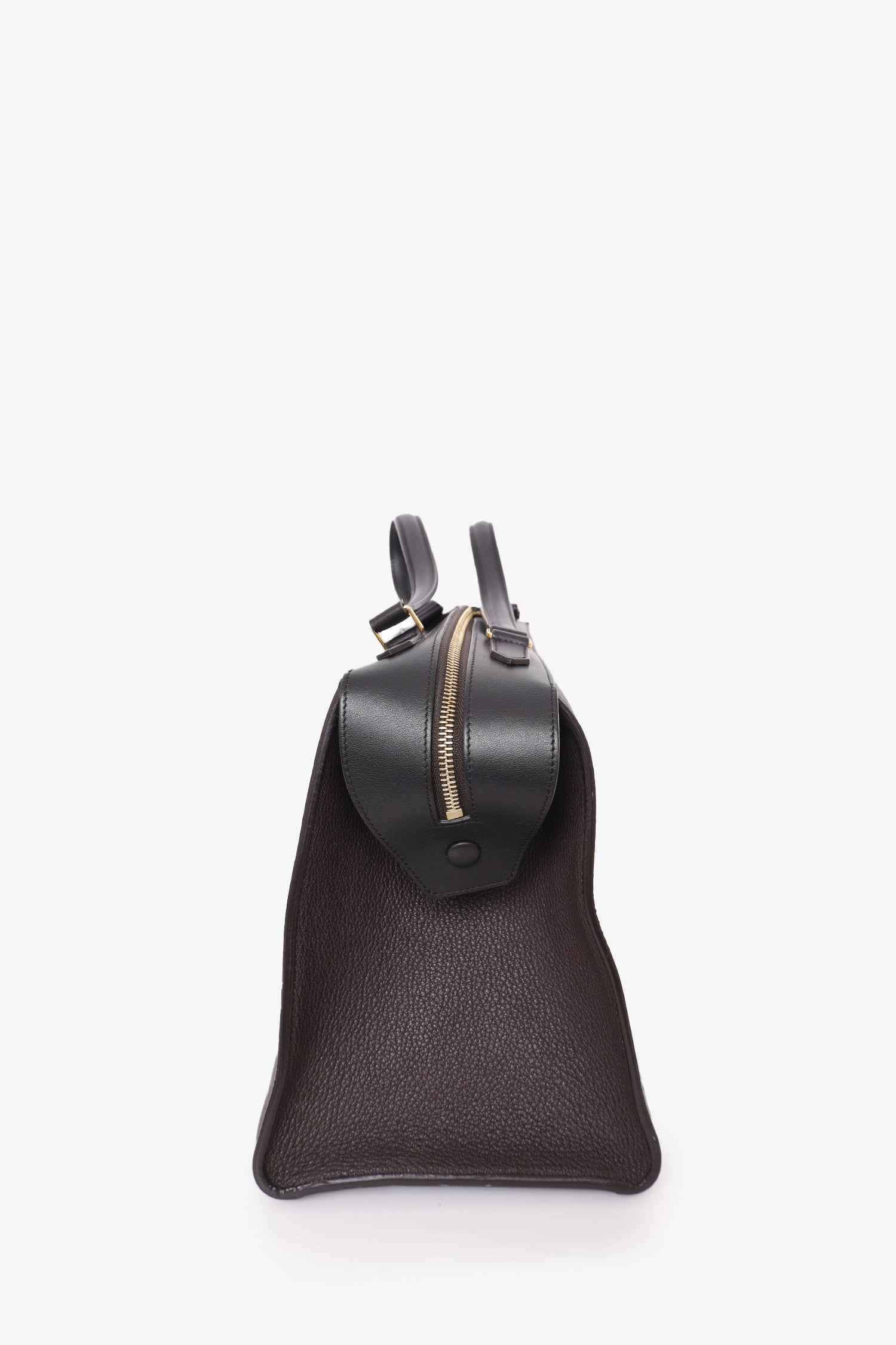 Celine Brown/Black Bullhide Calfskin Small Ring Bag