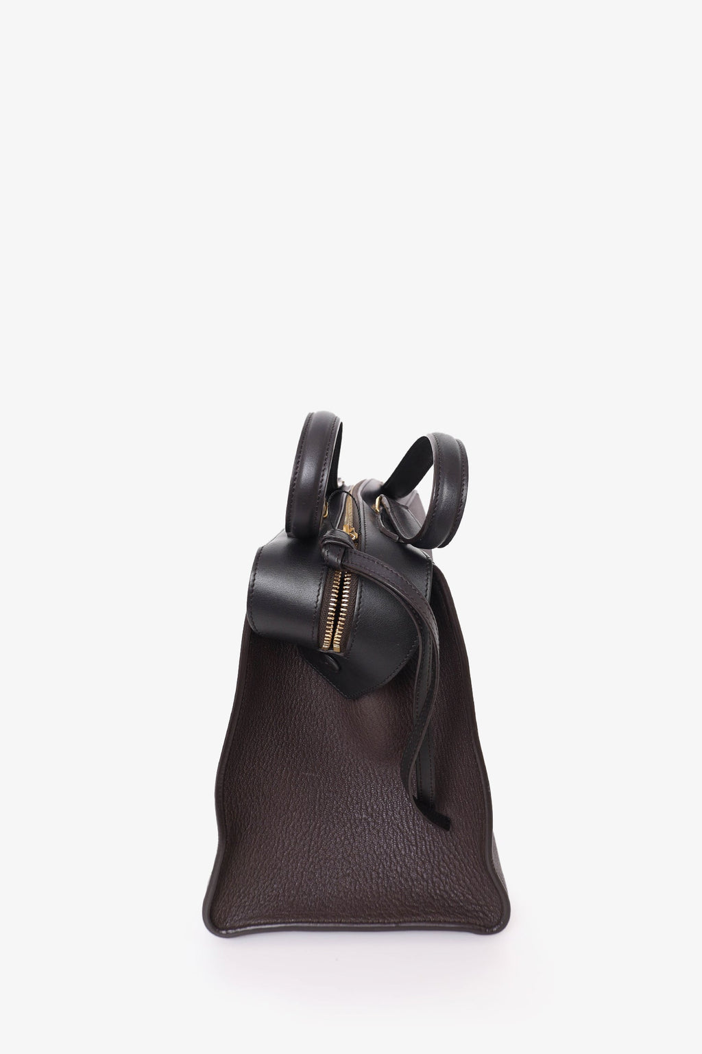 Celine Brown/Black Bullhide Calfskin Small Ring Bag
