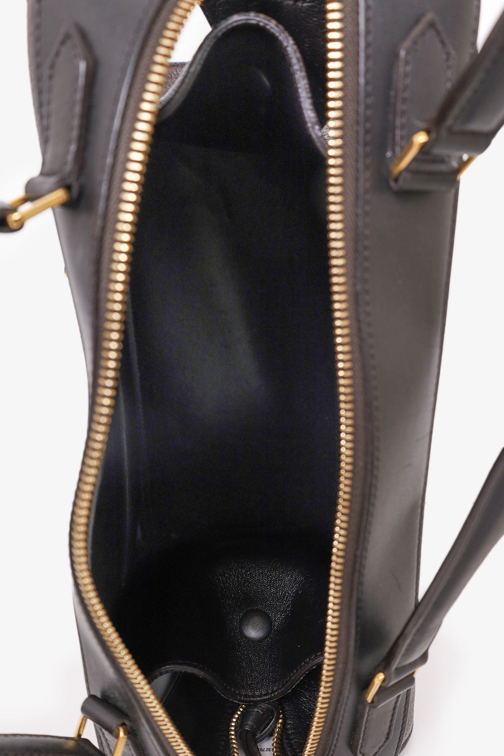 Celine Brown/Black Bullhide Calfskin Small Ring Bag