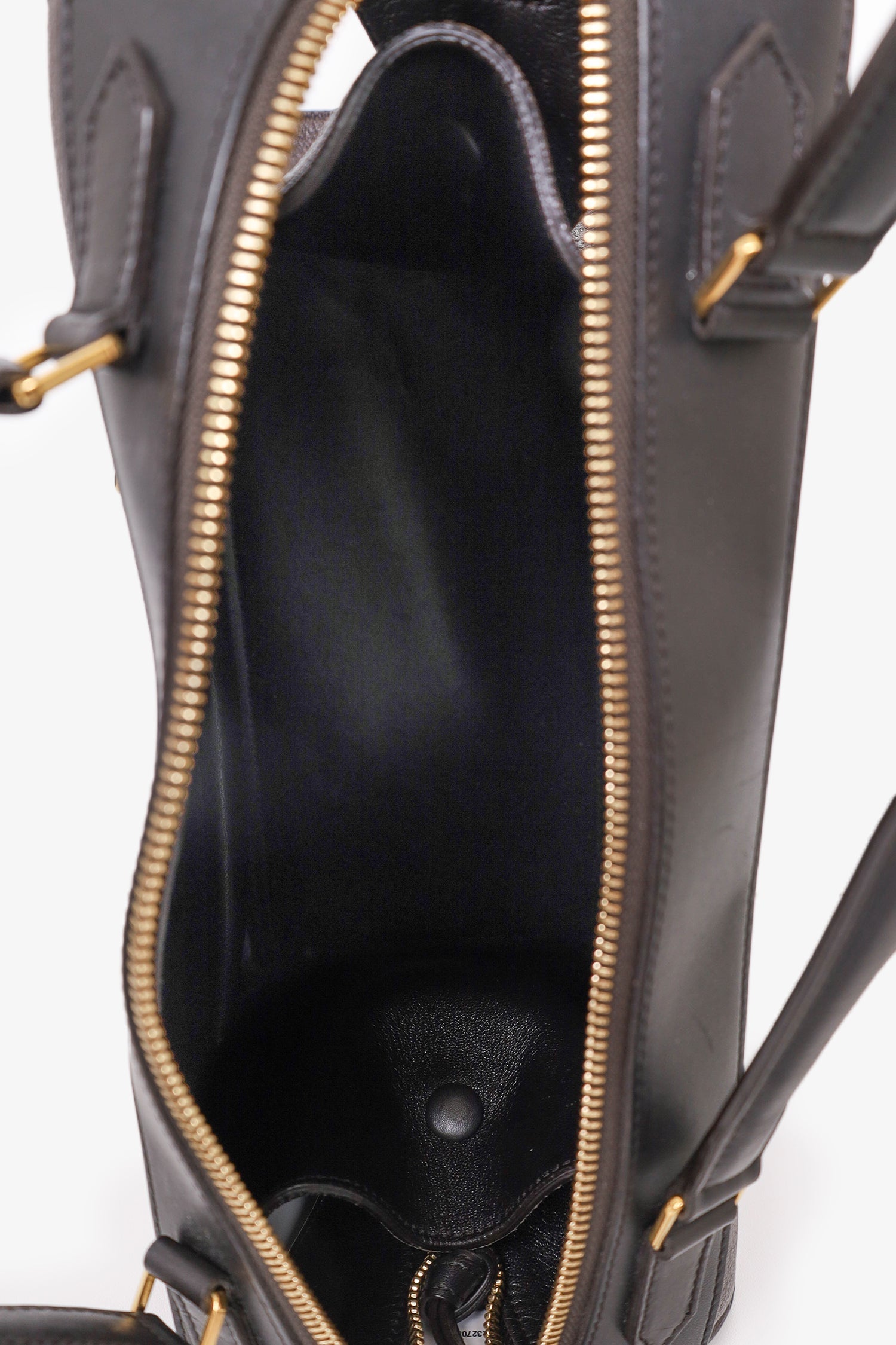 Celine Brown/Black Bullhide Calfskin Small Ring Bag