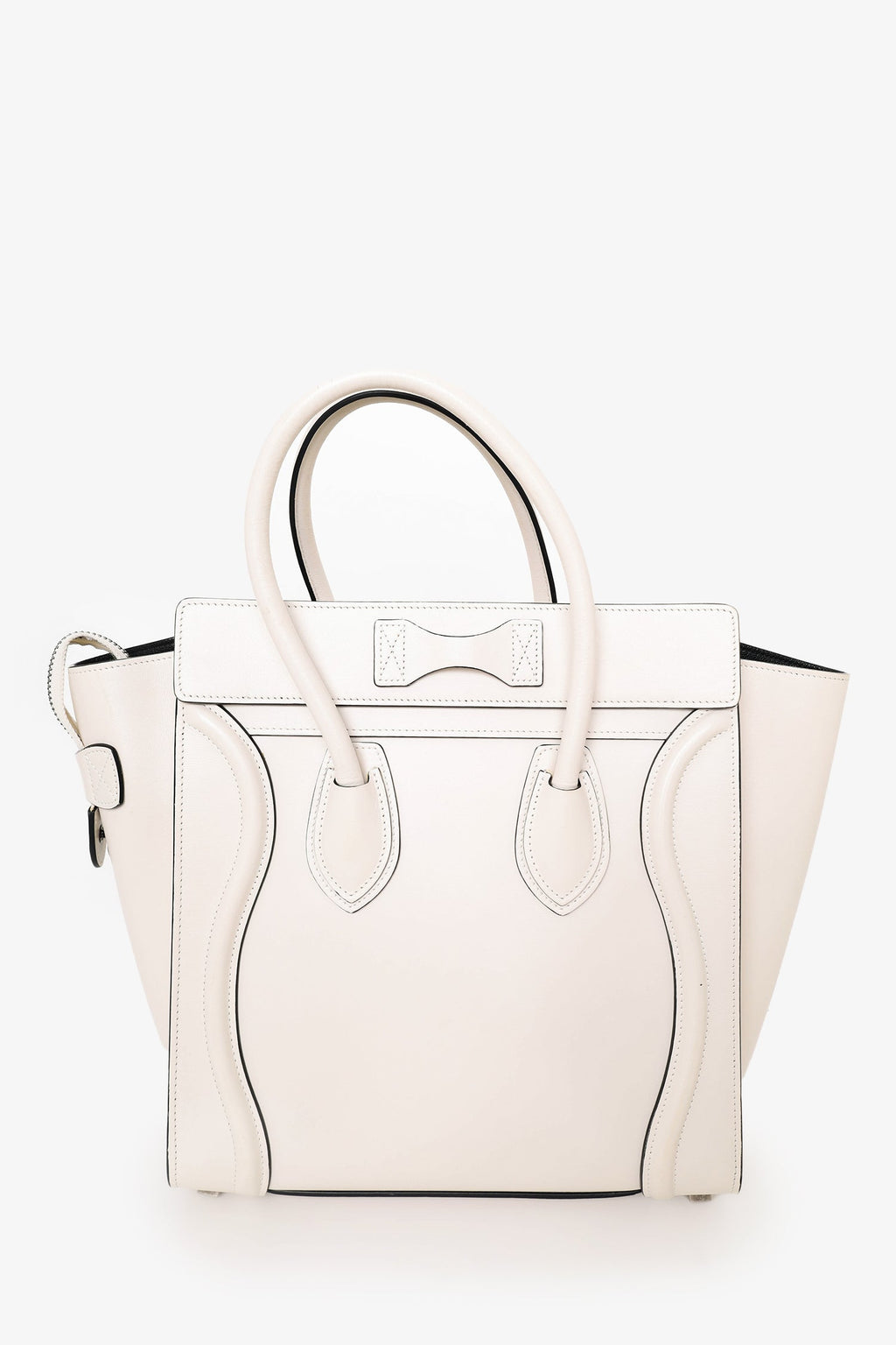 Celine White Leather Mini Luggage Tote
