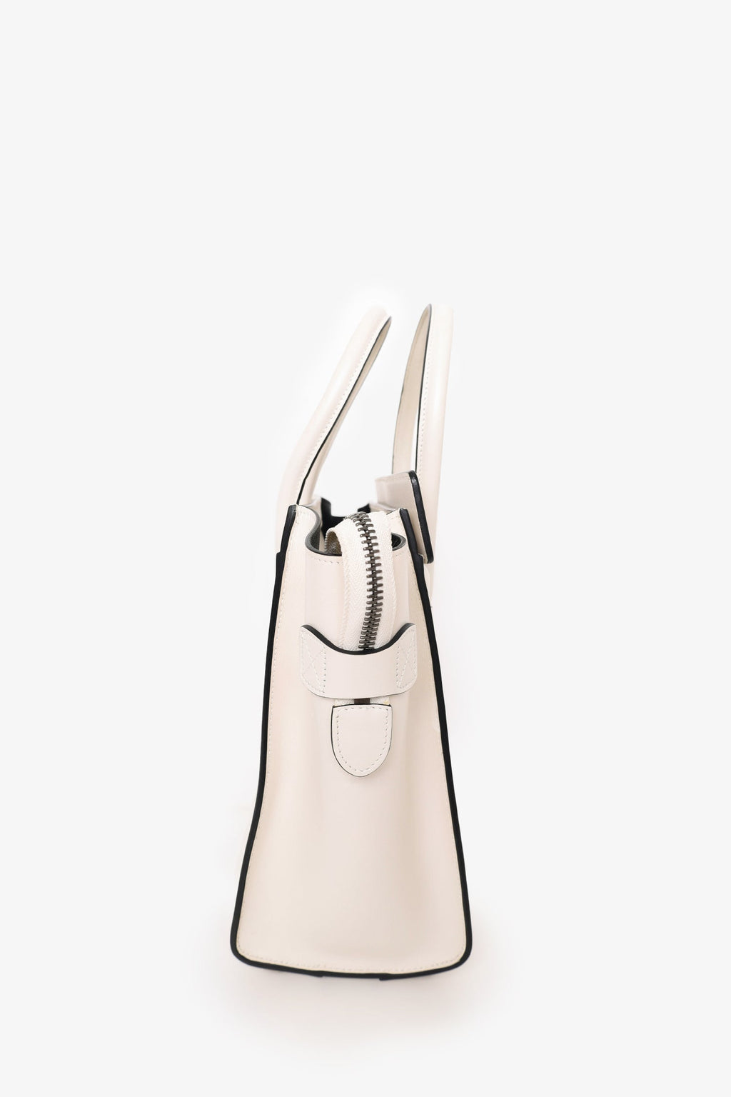 Celine White Leather Mini Luggage Tote