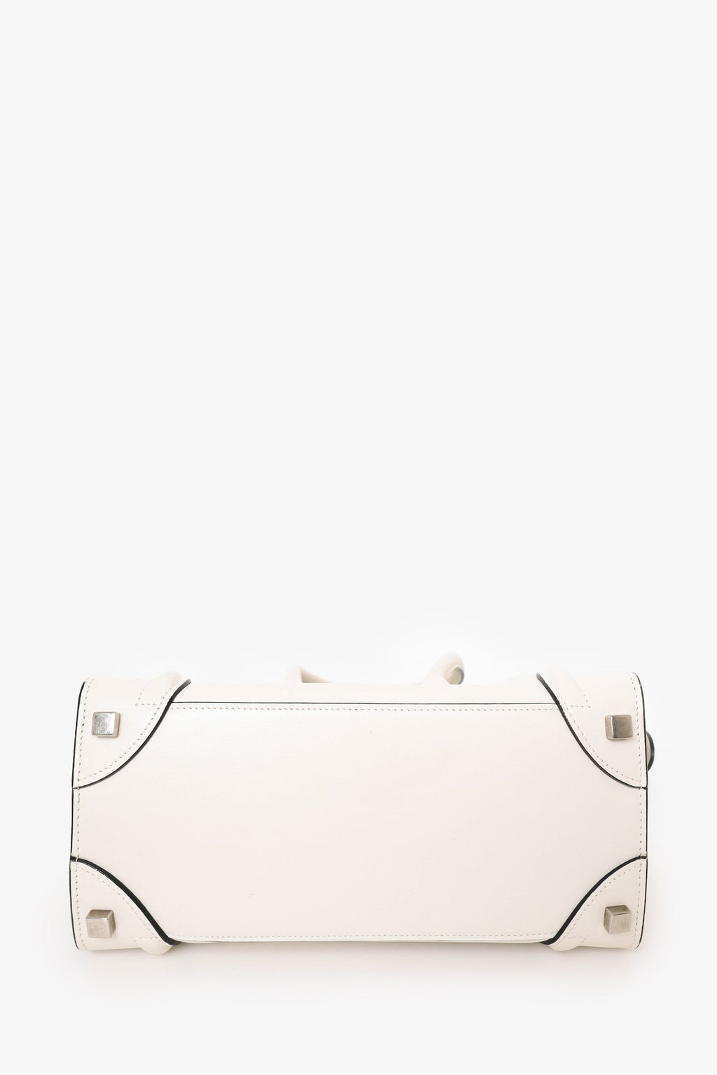 Celine White Leather Mini Luggage Tote