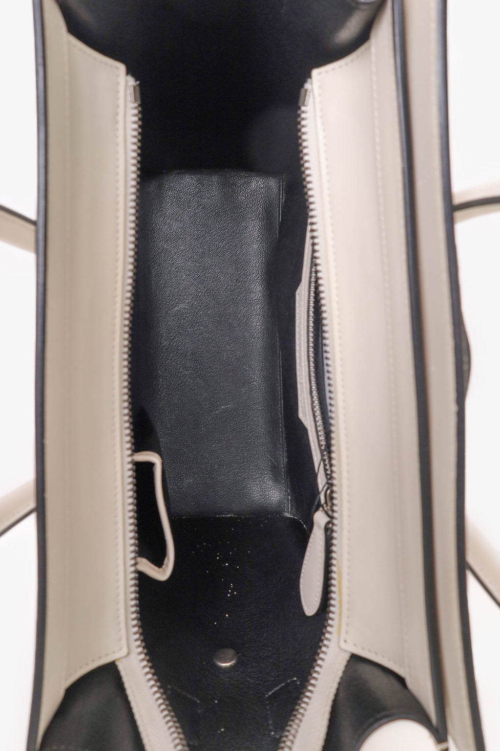Celine White Leather Mini Luggage Tote