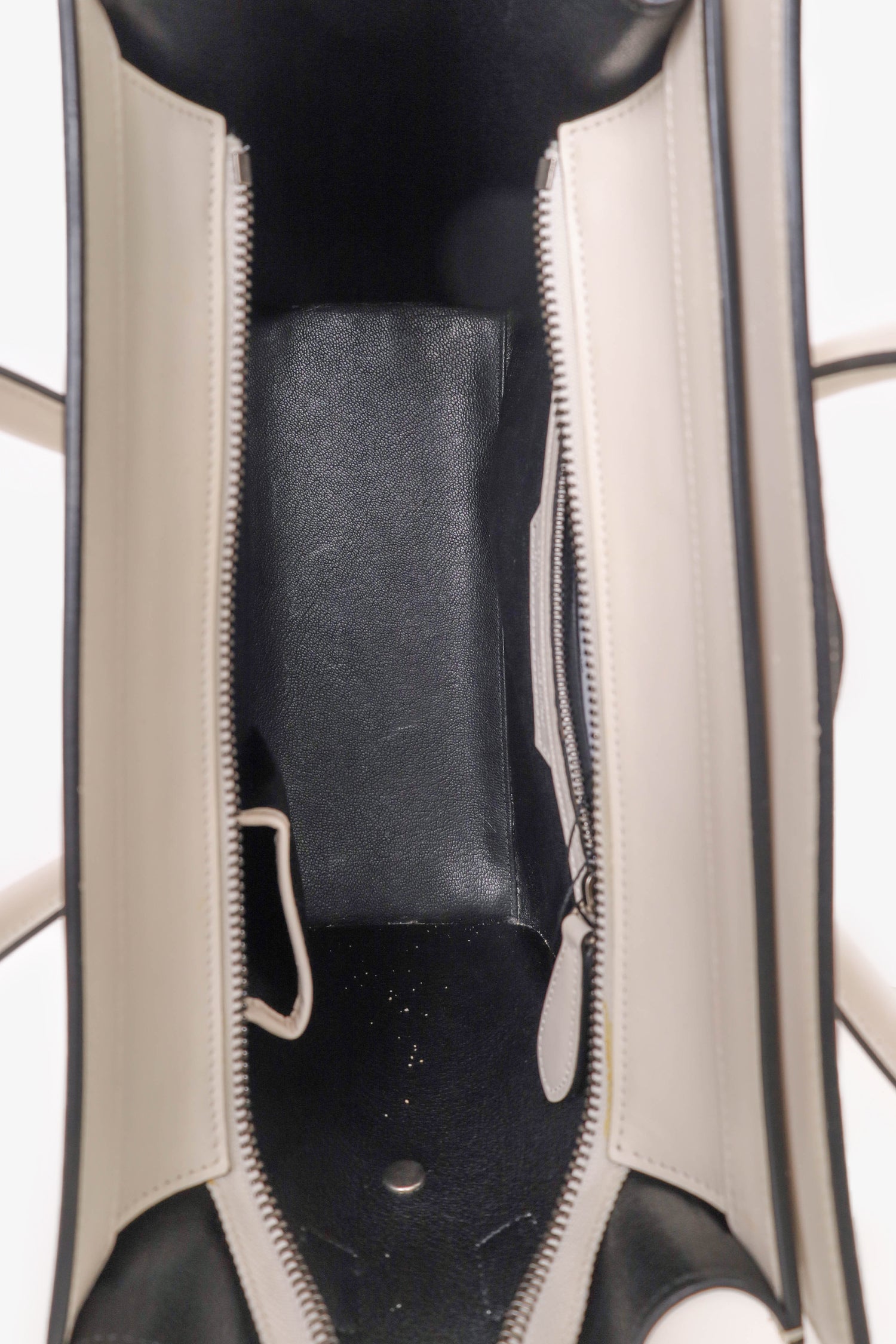 Celine White Leather Mini Luggage Tote