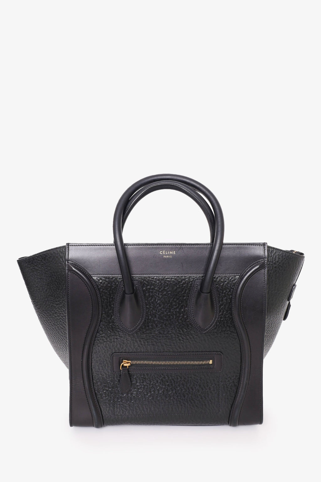 Celine Black Leather Mini Luggage Tote