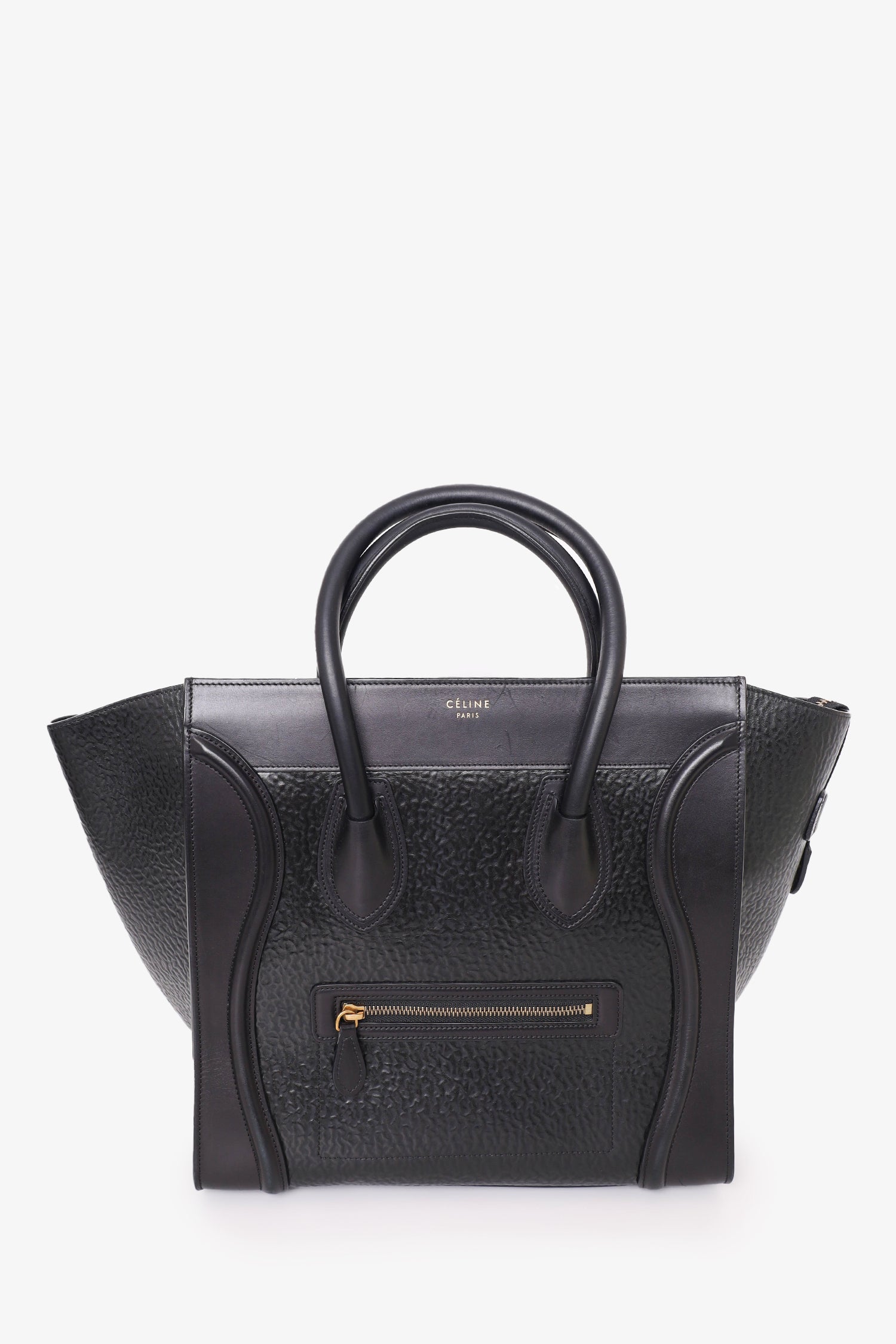 Celine Black Leather Mini Luggage Tote