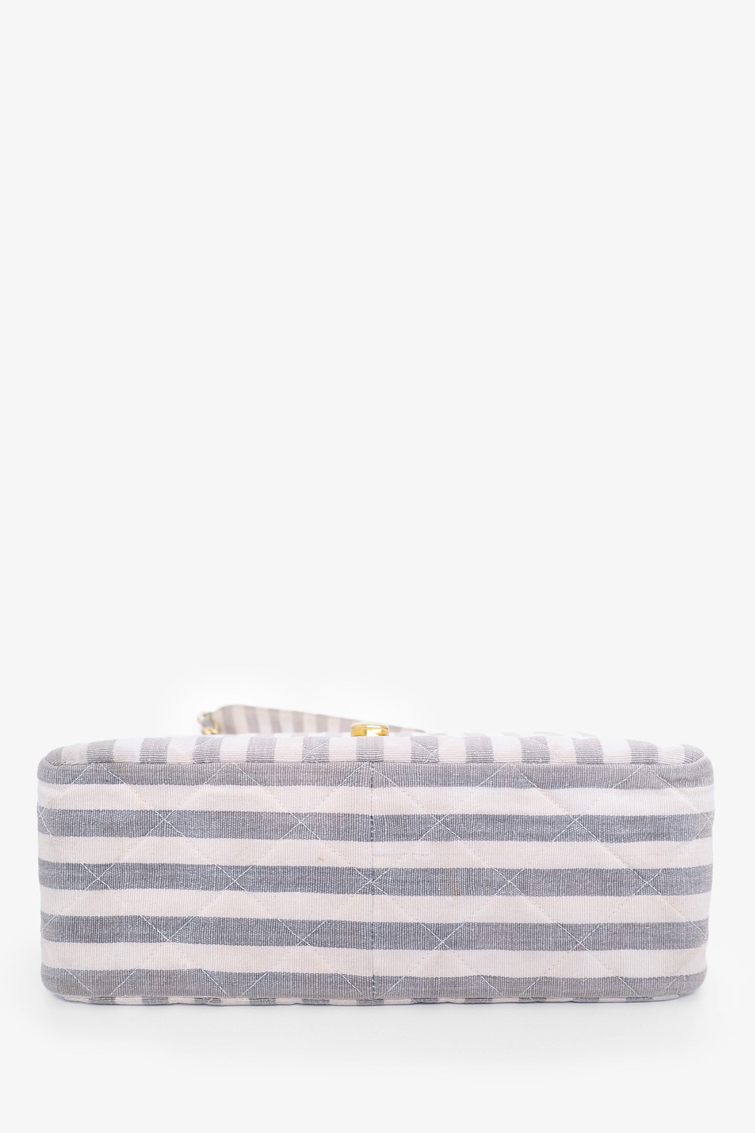 Pre-Loved Chanel™ 1994-96 Grey/White Striped Chain Shoulder Bag
