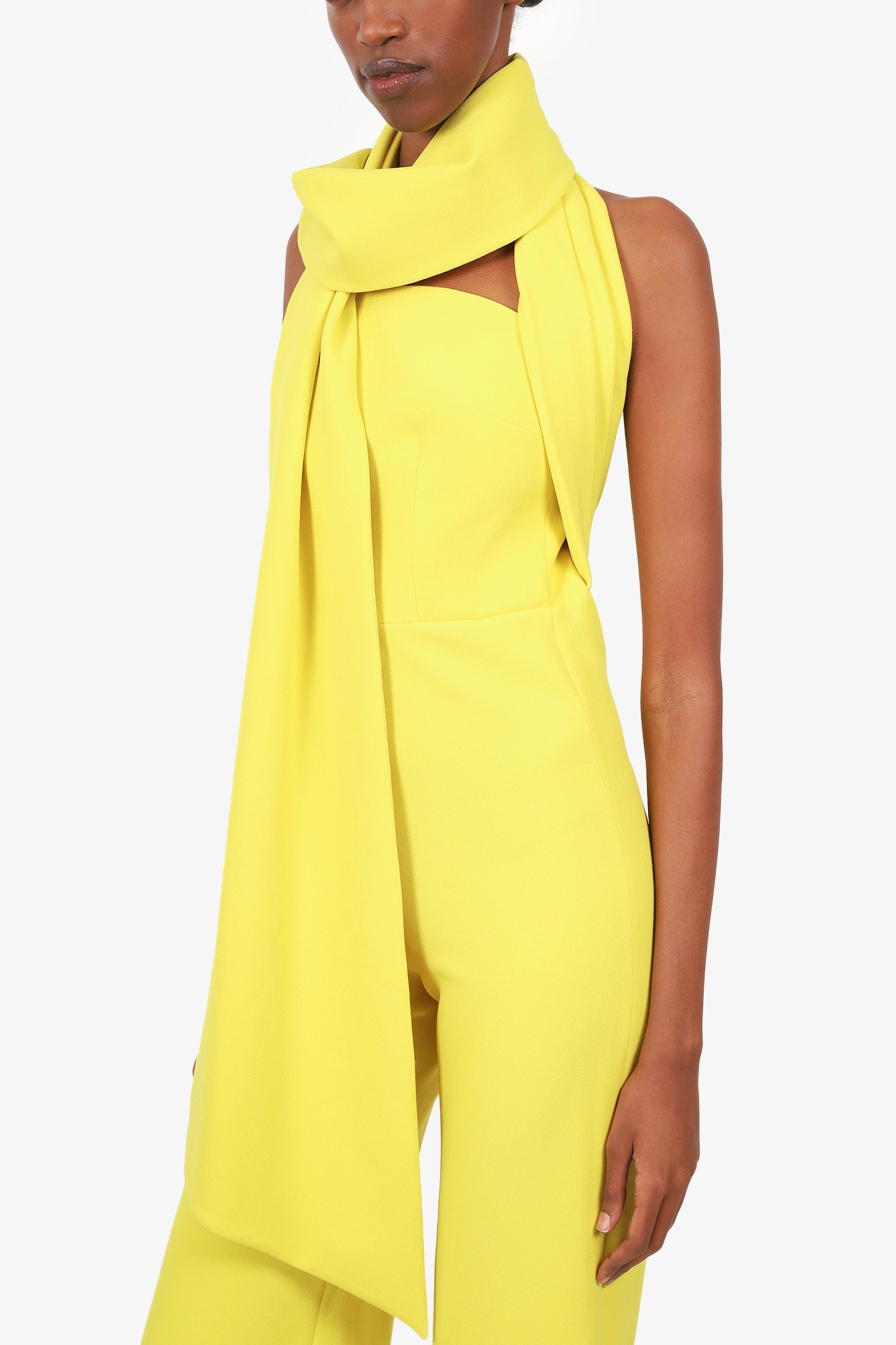 Safiyaa Chartreuse Jumpsuit With Wrap Size 2
