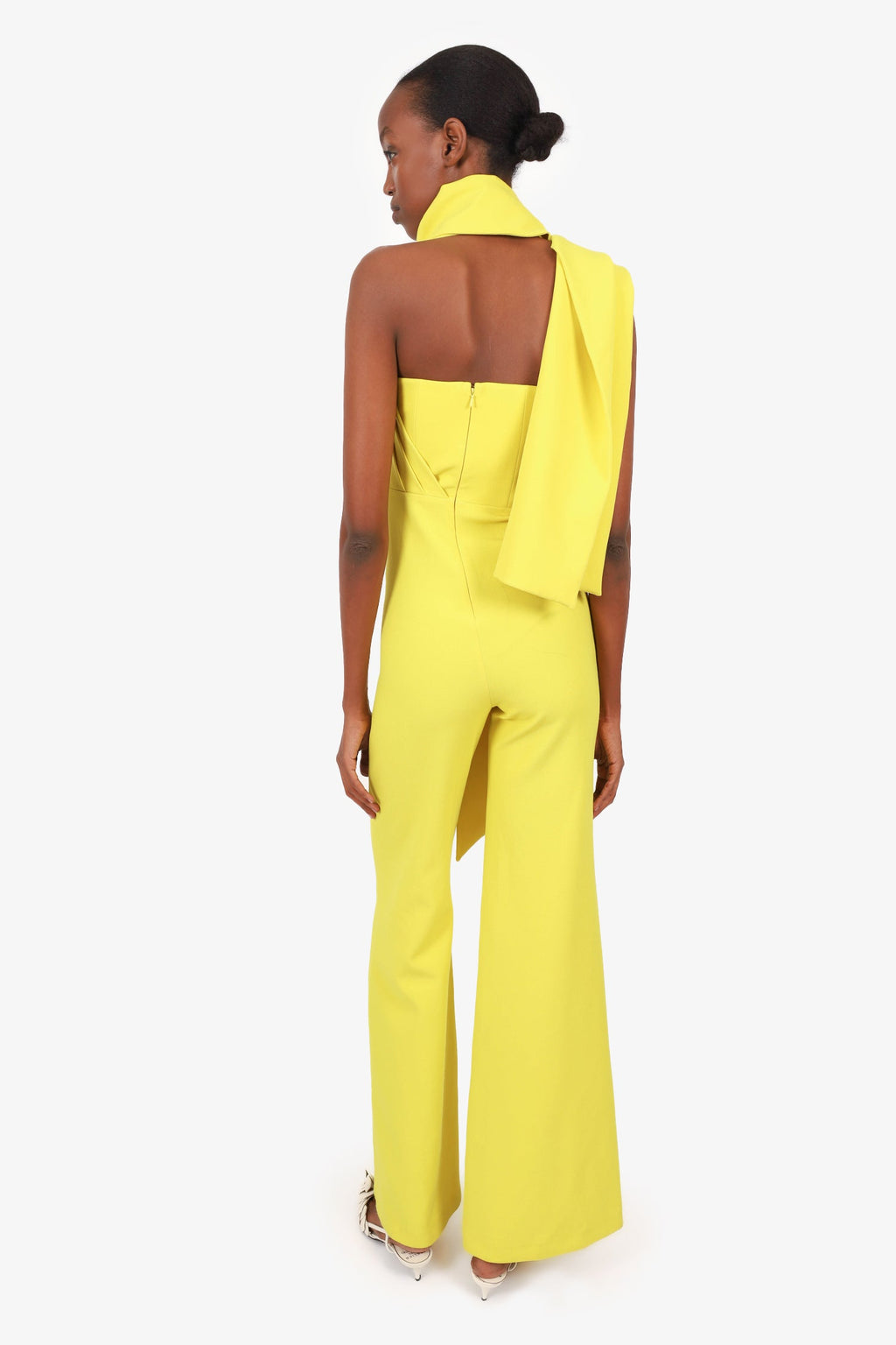 Safiyaa Chartreuse Jumpsuit With Wrap Size 2