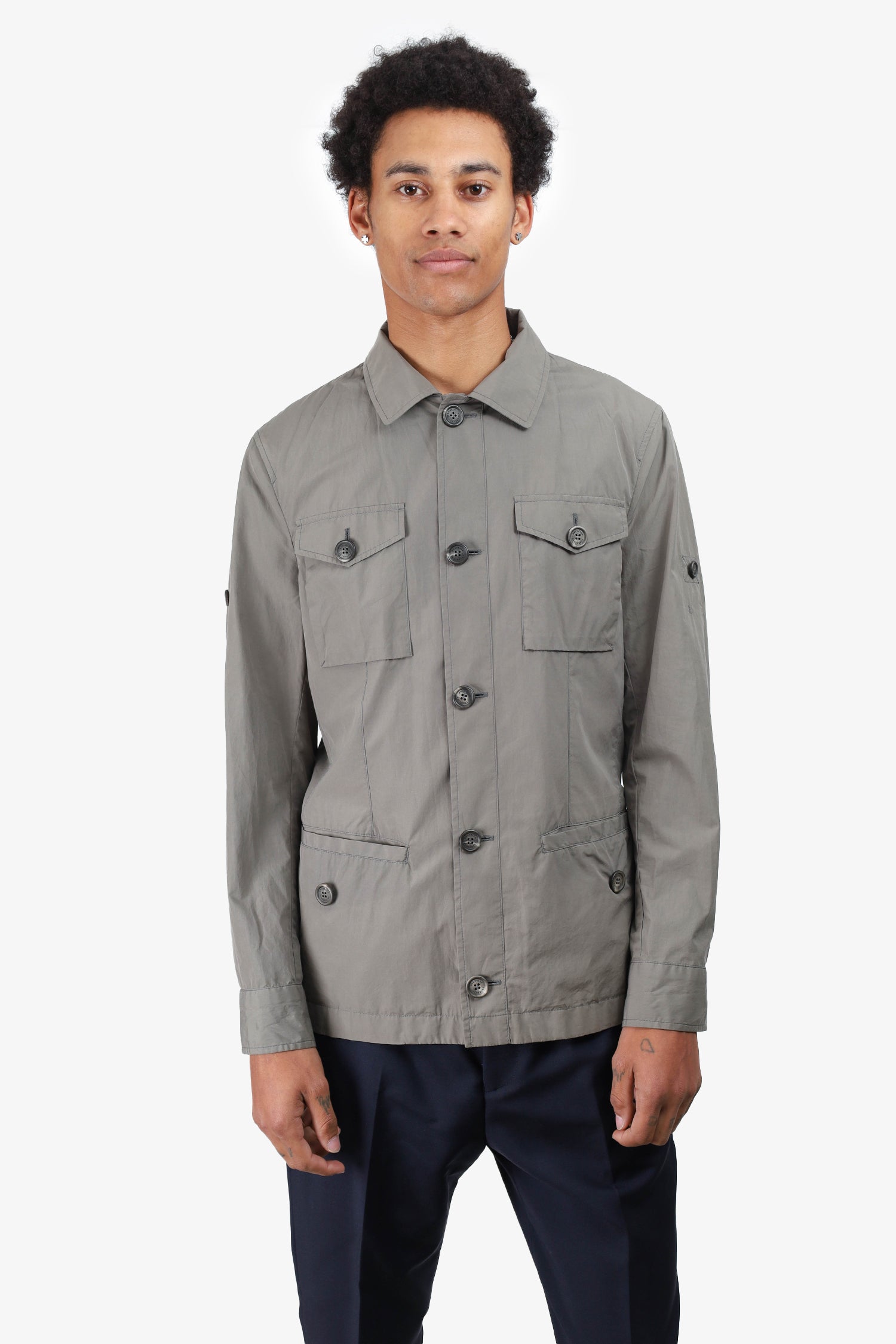 Brunello Cucinelli Green Khaki Utility Jacket Size 46 Mens