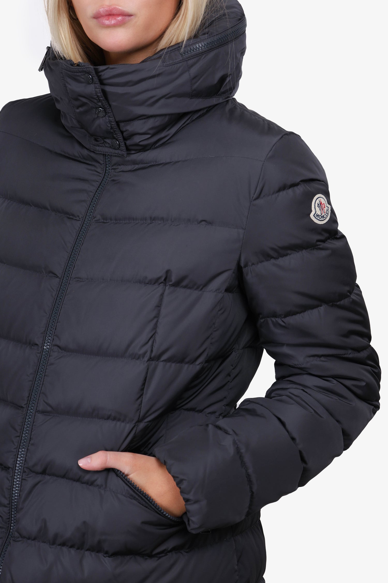 Moncler Black Down Quilted Puffer Knee Length Coat Size 3